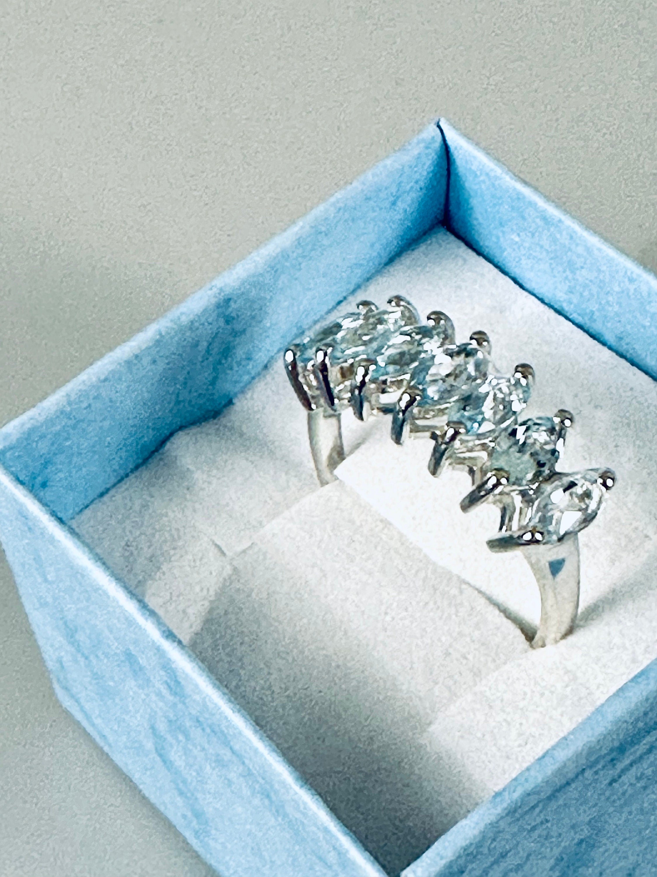 Aquamarine Sterling Ring