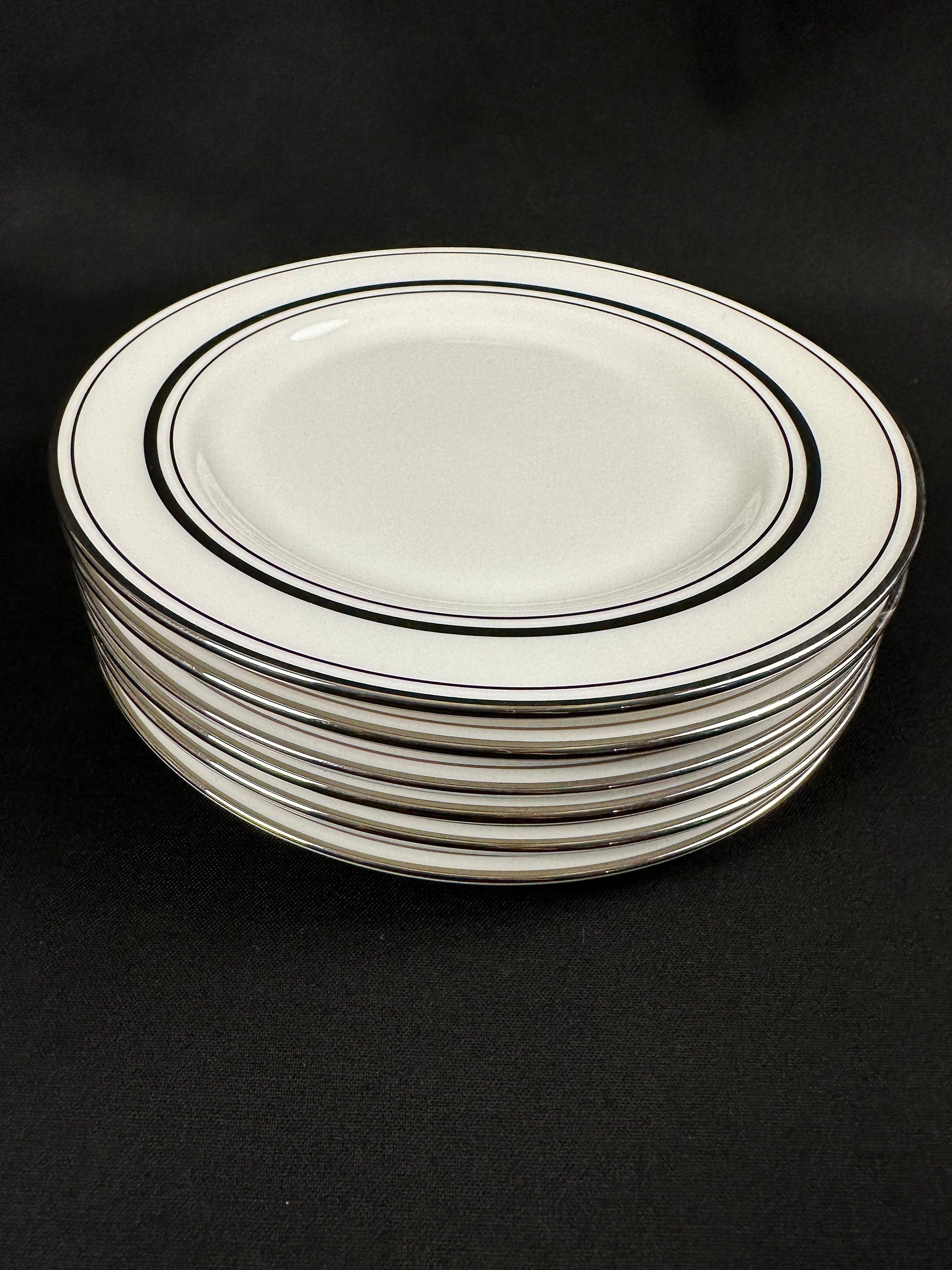 6 Kate Spade Library Lane Platinum Bread Plates