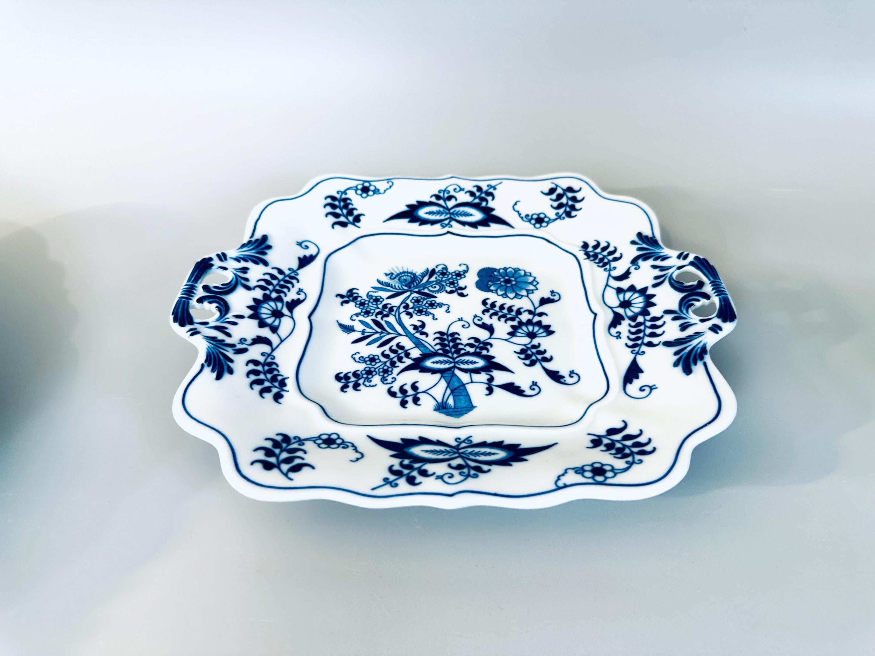 Blue Danube Square Serving Plate Cake Plate