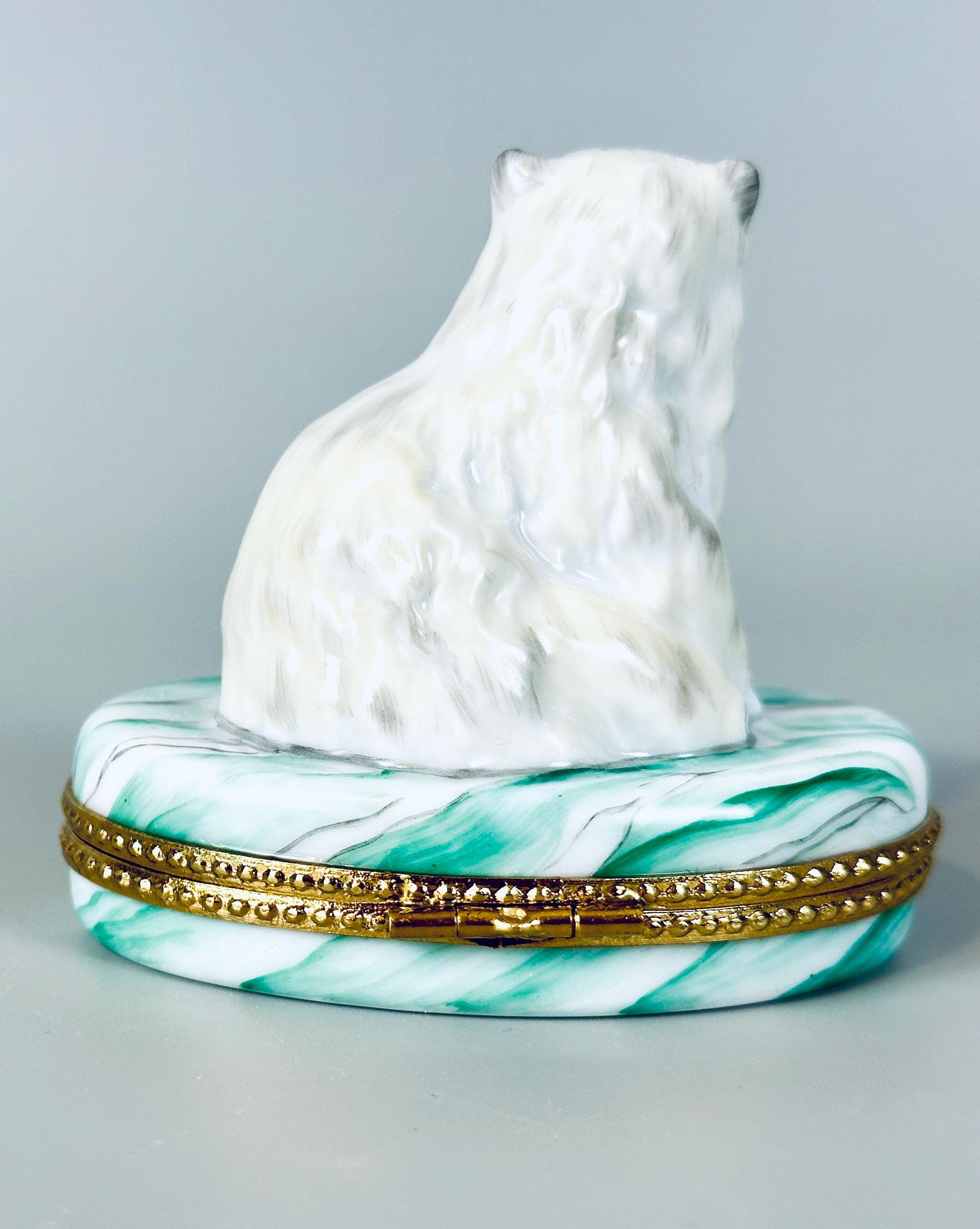 Limoges Trinket Box with Persian Cat