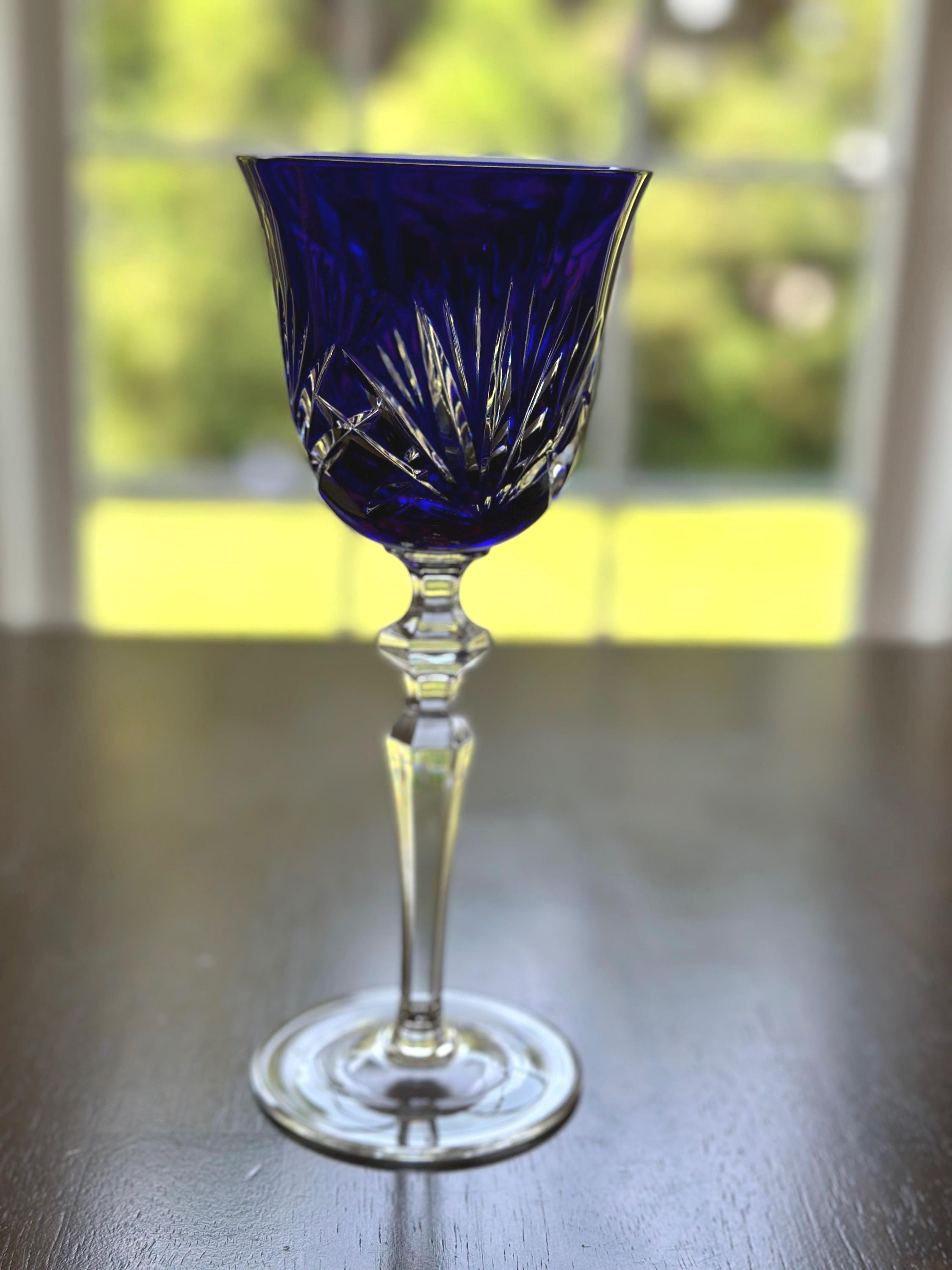 Gorham Cherrywood Cobalt Crystal Wine Glass