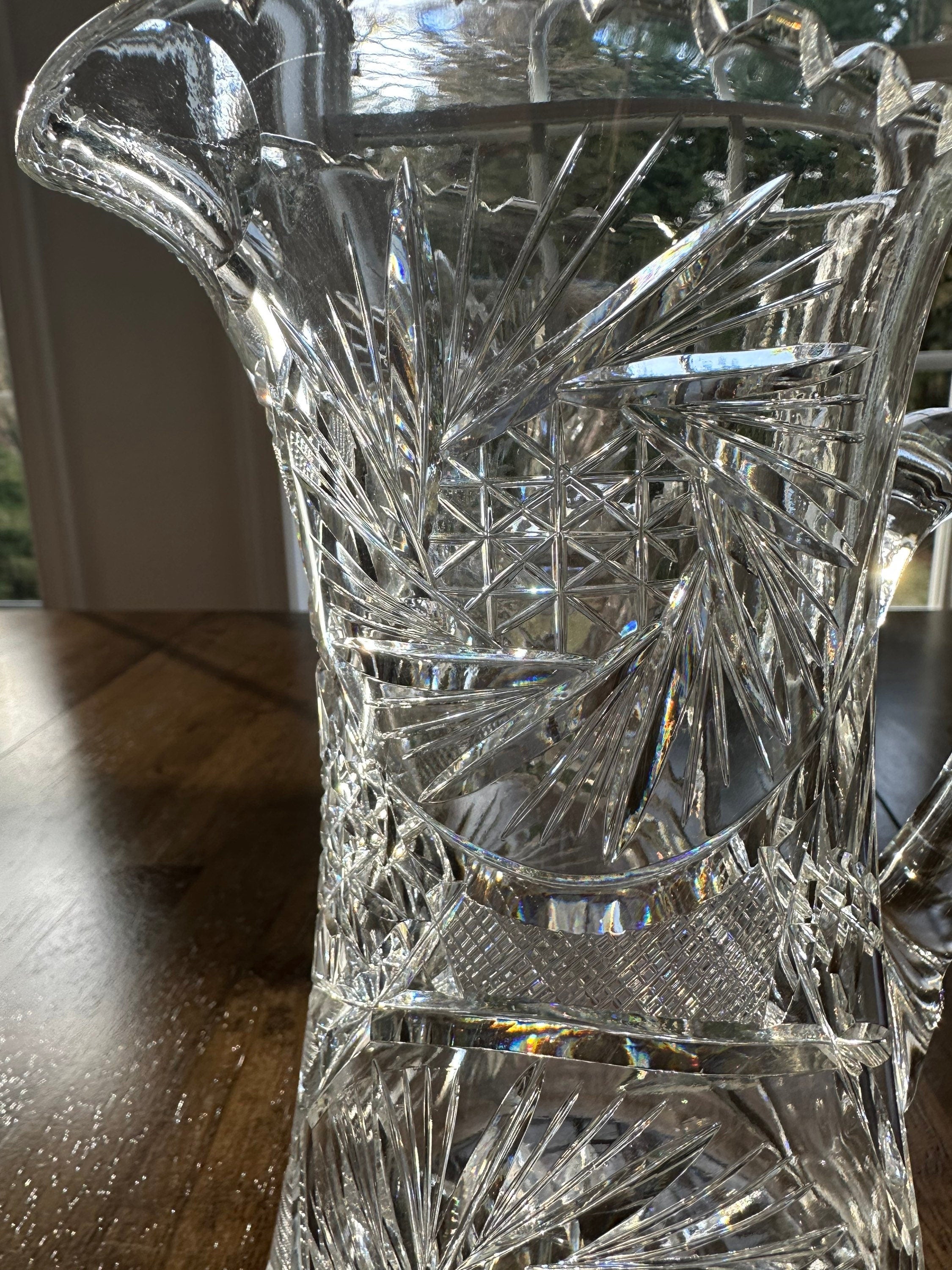 Canadian Brilliant Cut Glass Pitcher by Gowans, Kent and Company of Toronto