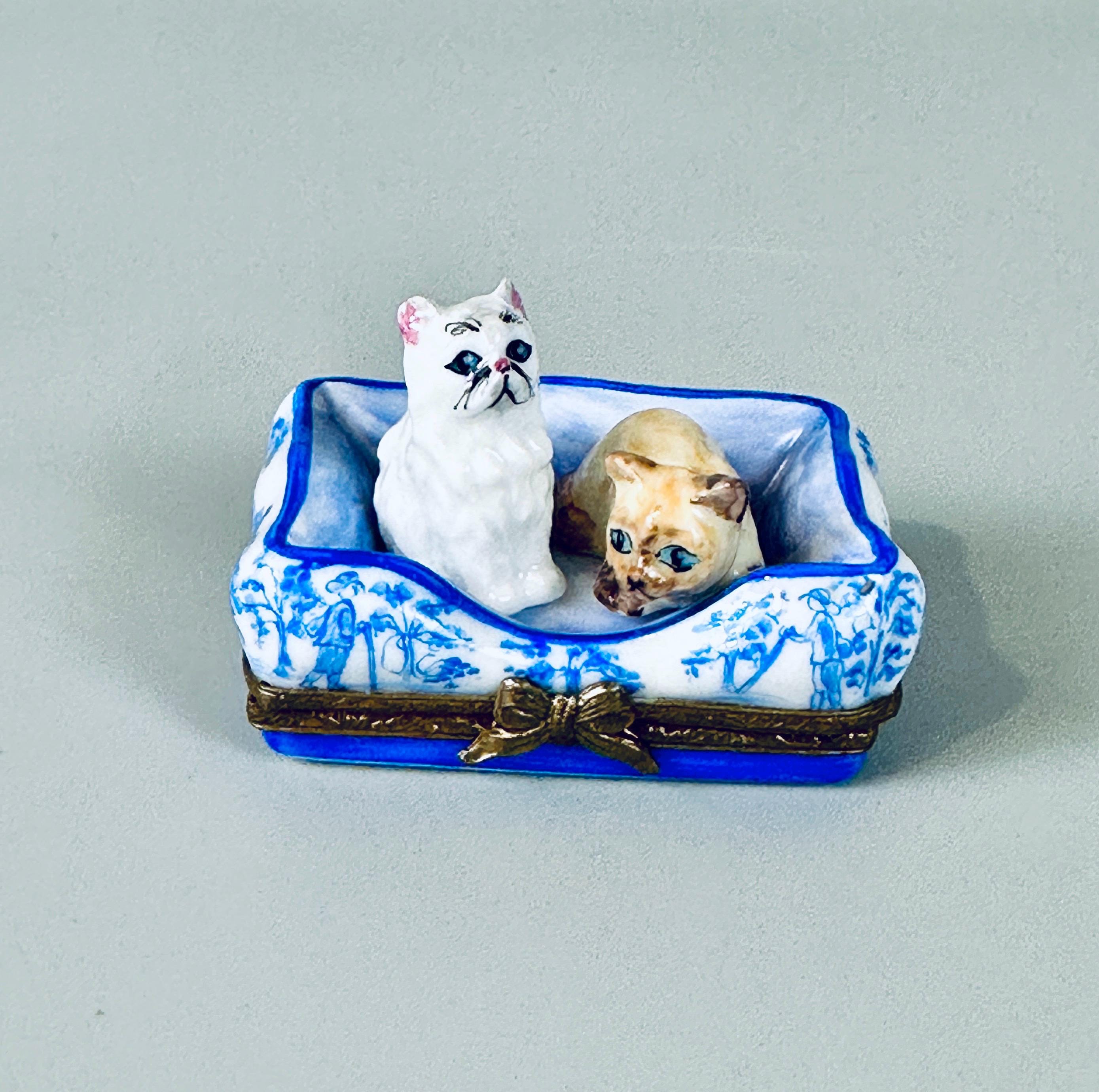 Limoges Trinket Box Kittens