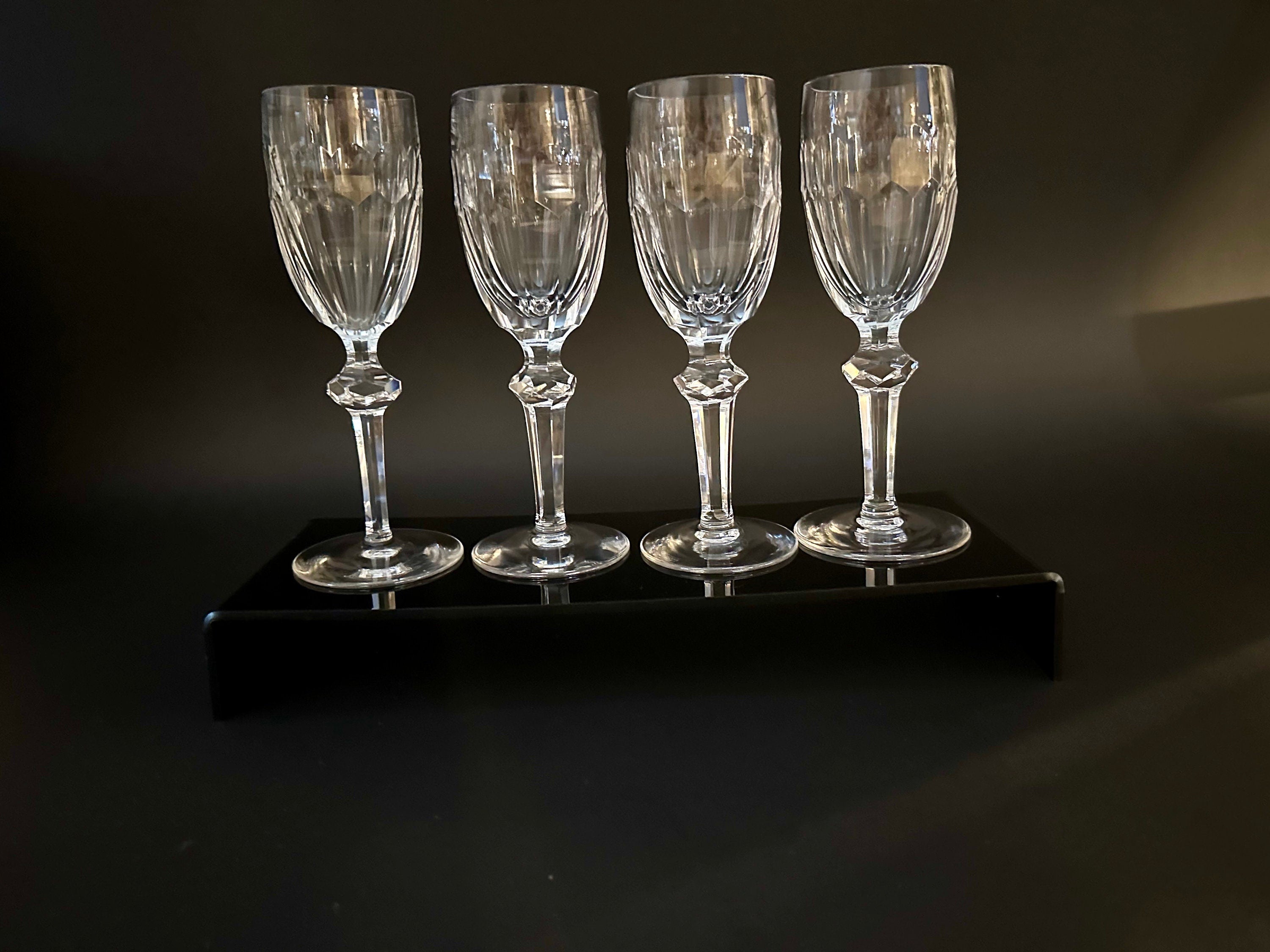 Four Waterford Crystal Sherry Glasses in the “Curraghmore” Pattern