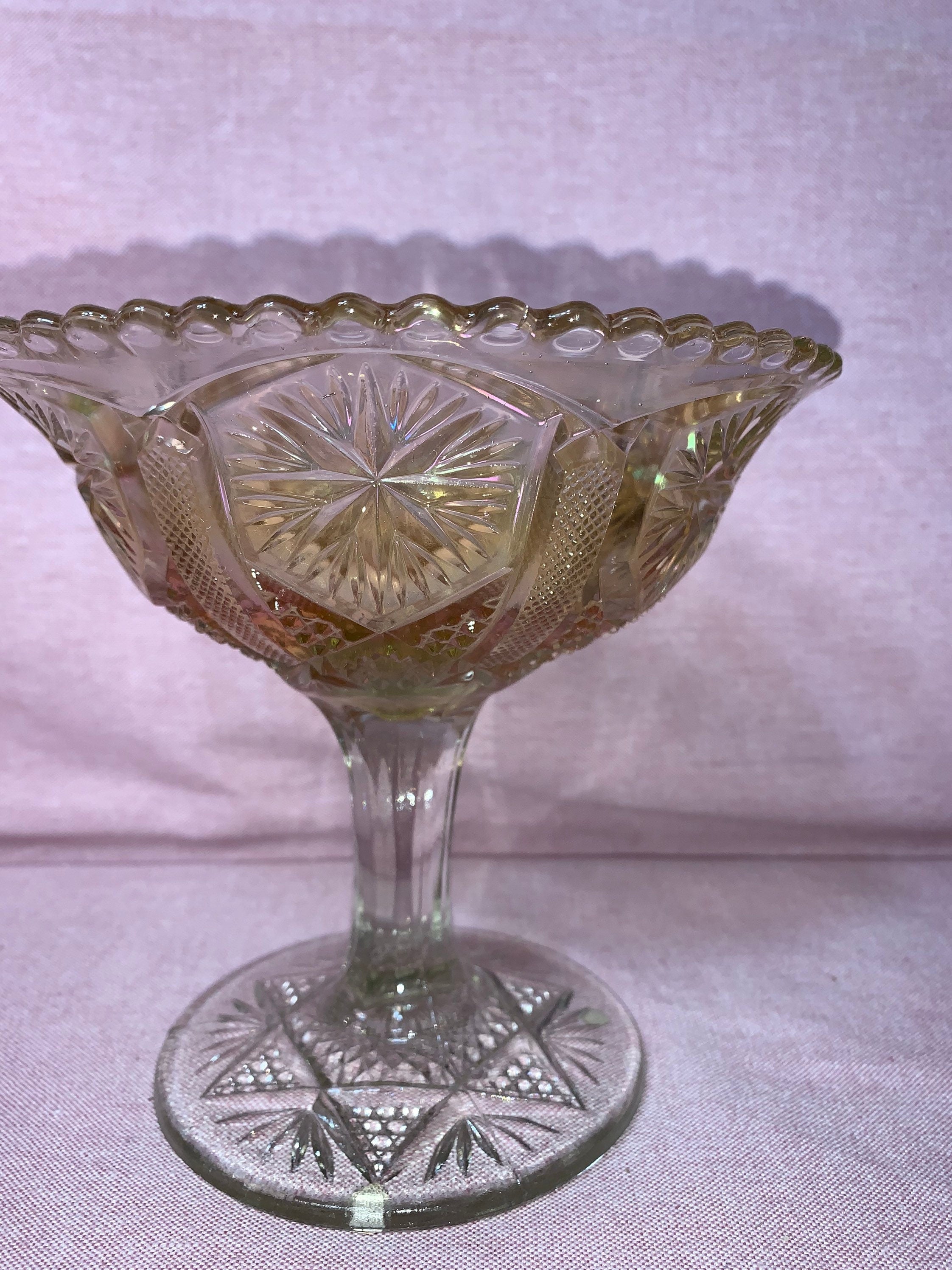 Moving sale-Early 1900s Imperial Glass Carnival Glass Compote