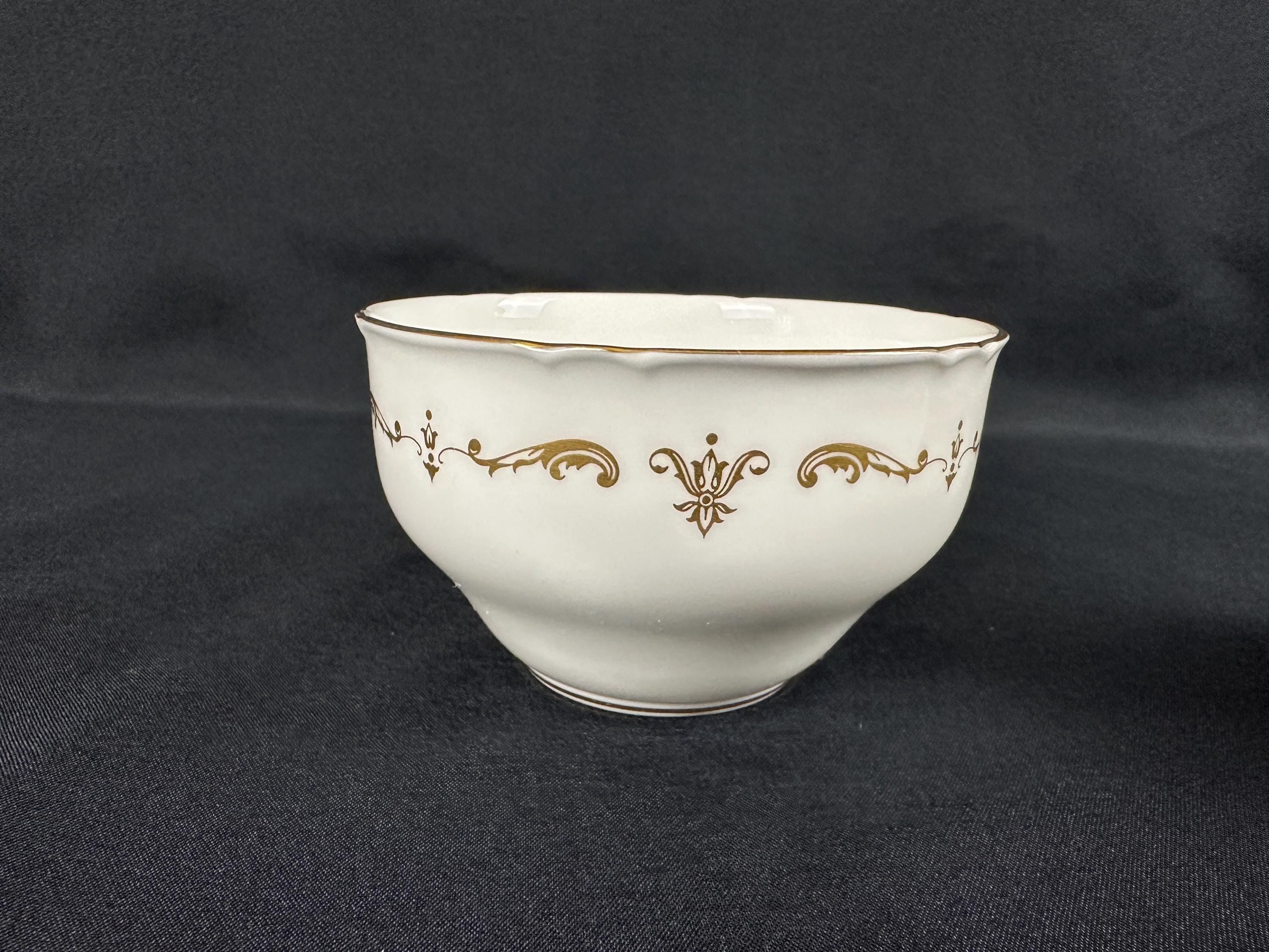 Royal Worcester Gold Chantilly Creamer and  Sugar Bowl
