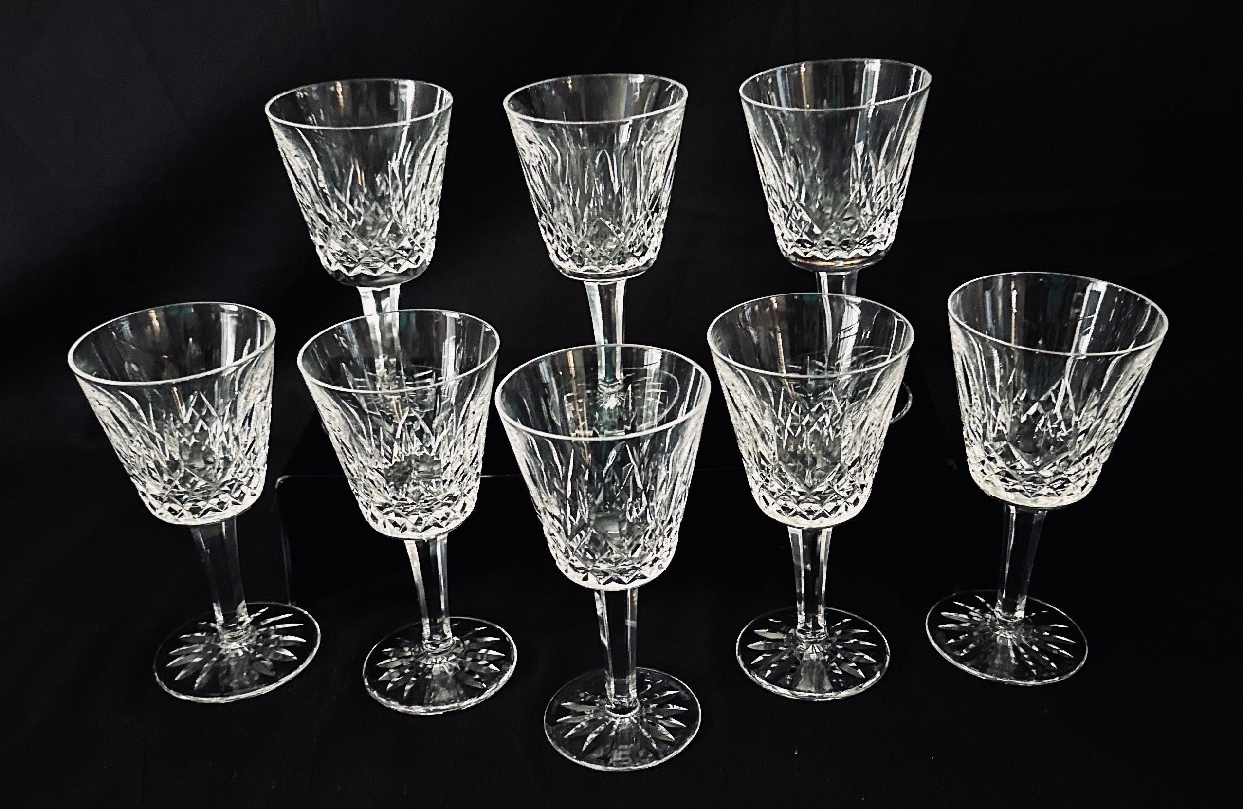 8 Waterford Lismore Crystal Wine Glasses