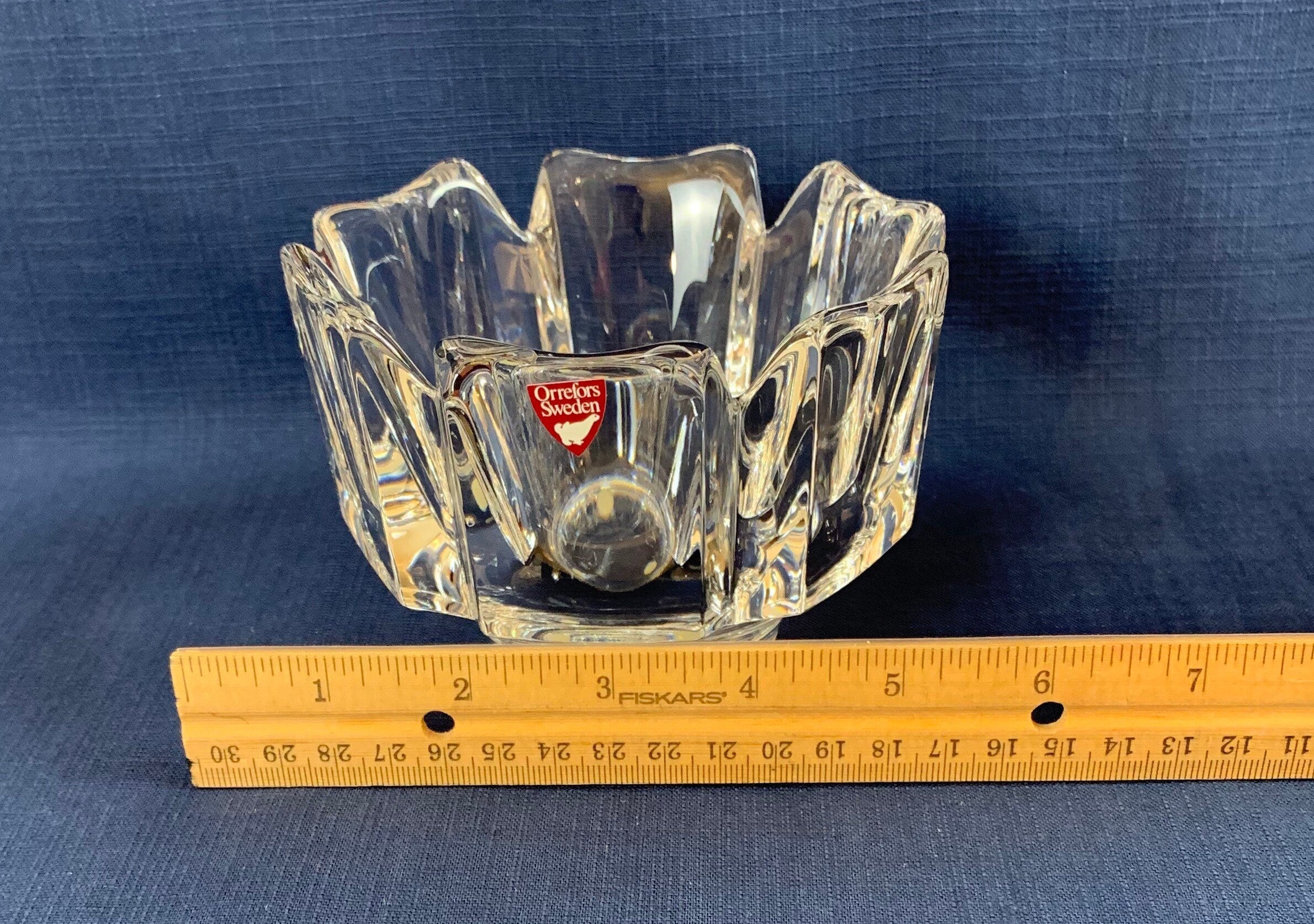 Orrefors Corona Crystal Bowl by Lars Hellsten