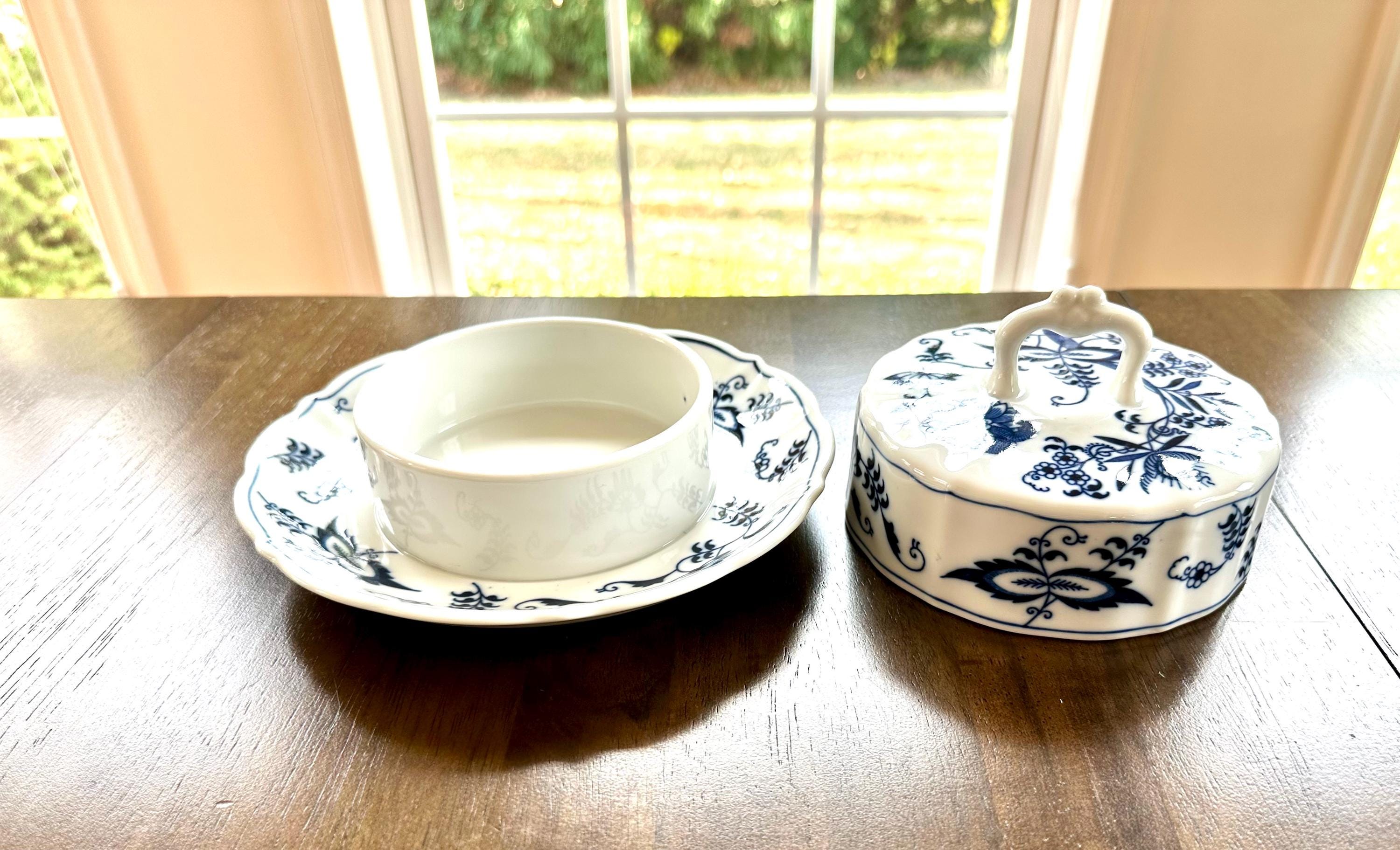 Blue Danube Round Covered Butter Dish