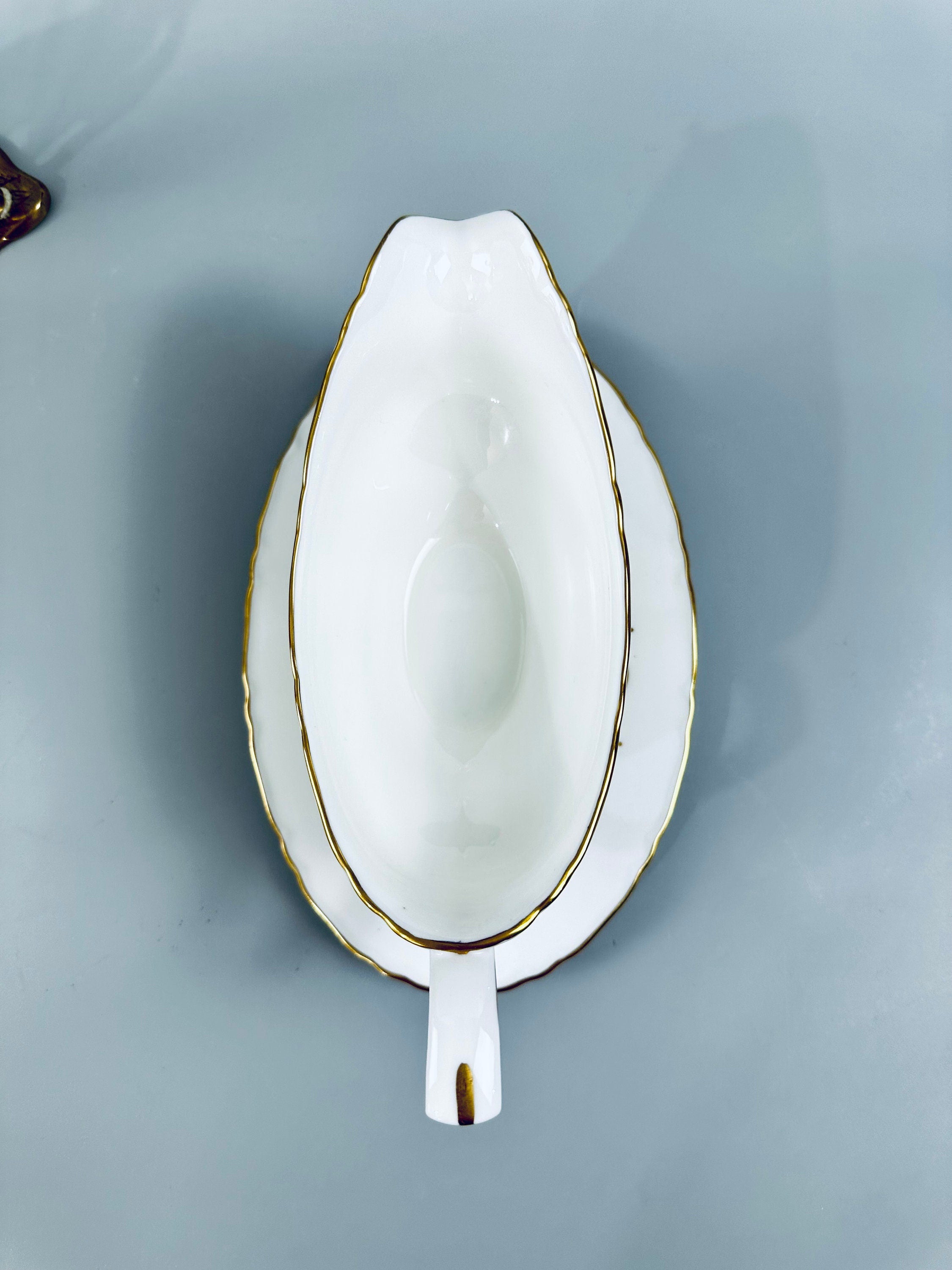 Royal Worcester Gold Chantilly Gravy Boat