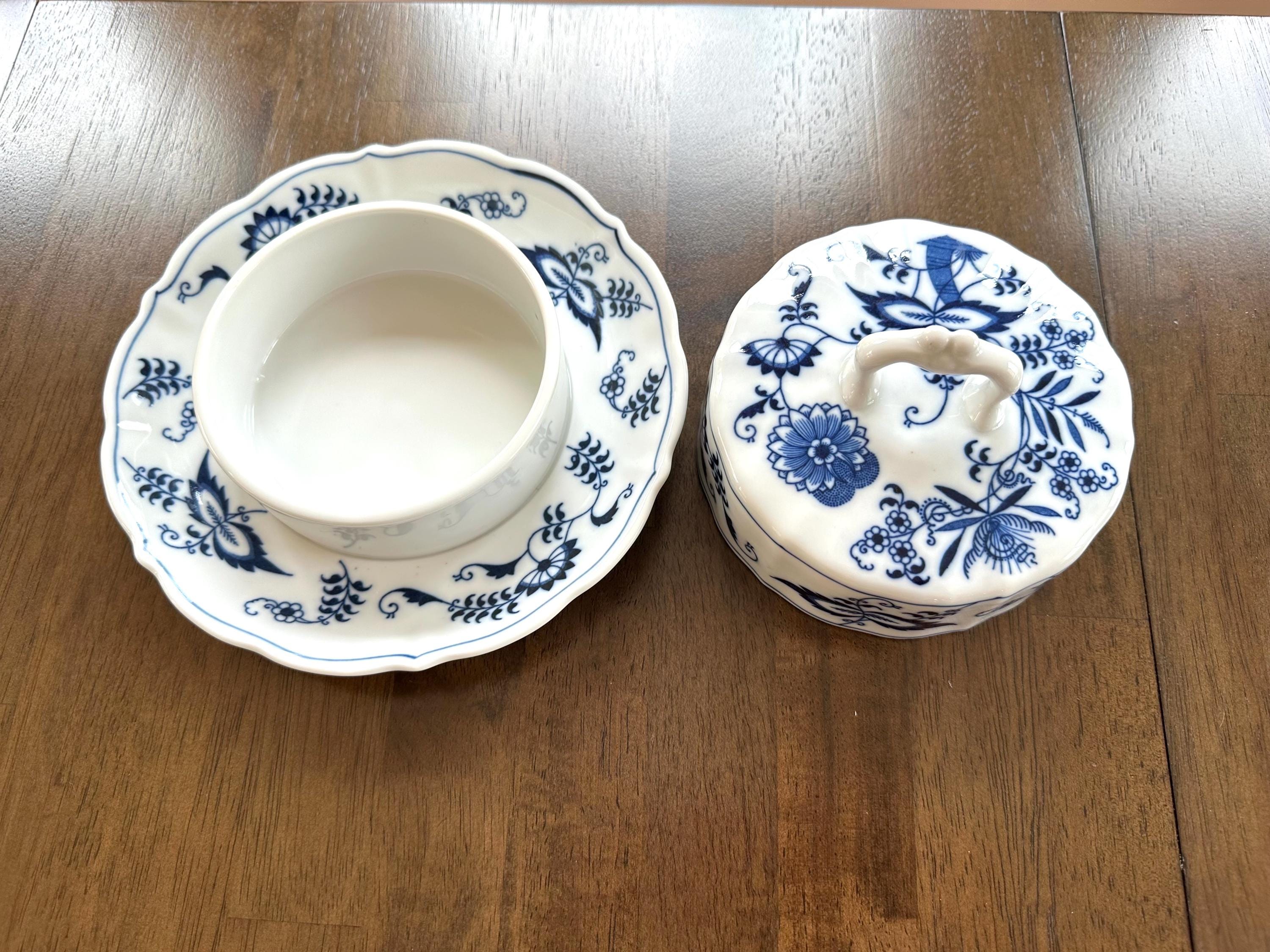 Blue Danube Round Covered Butter Dish