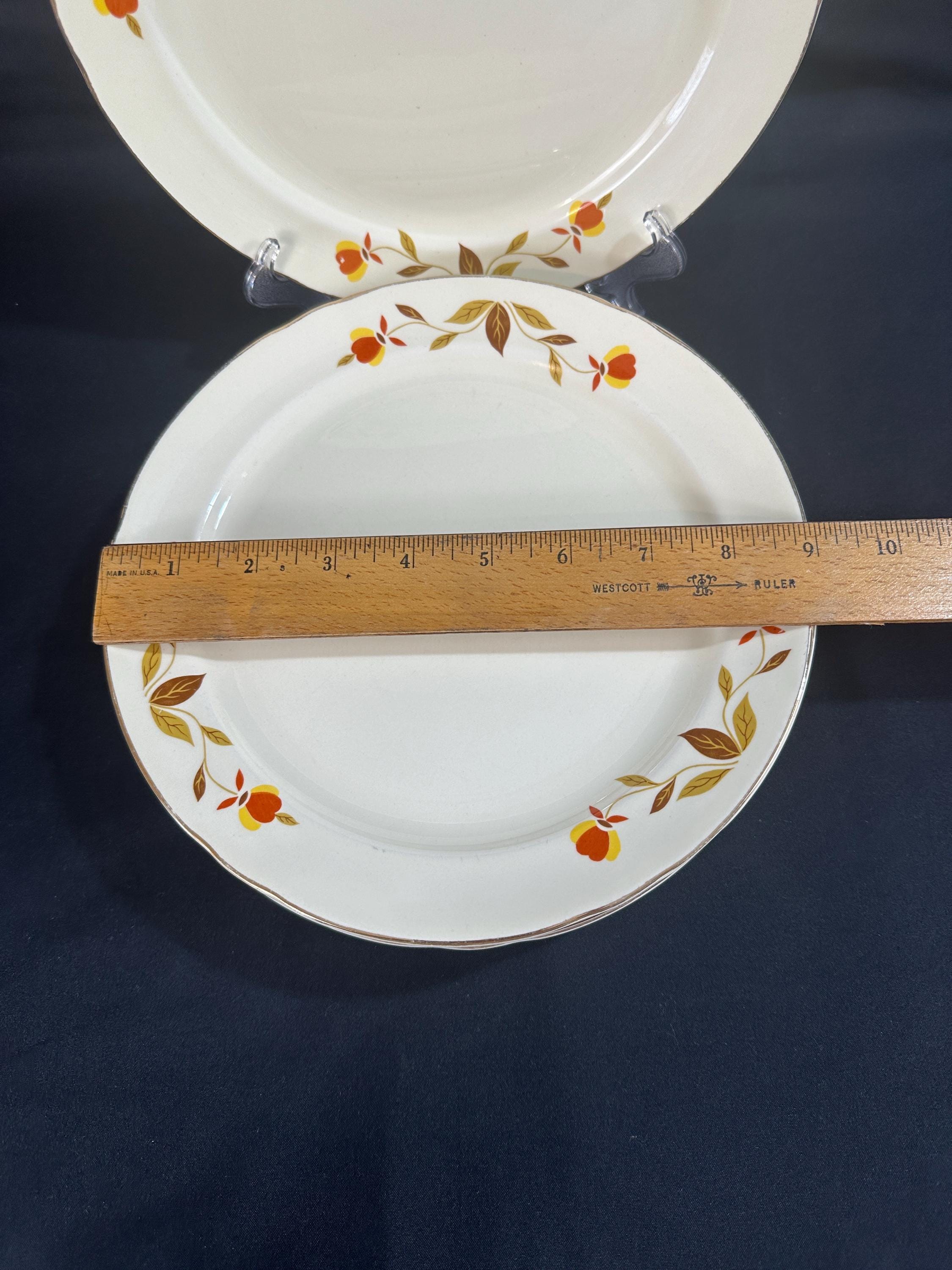 8 Hall Pottery Autumn Leaf Breakfast Plates