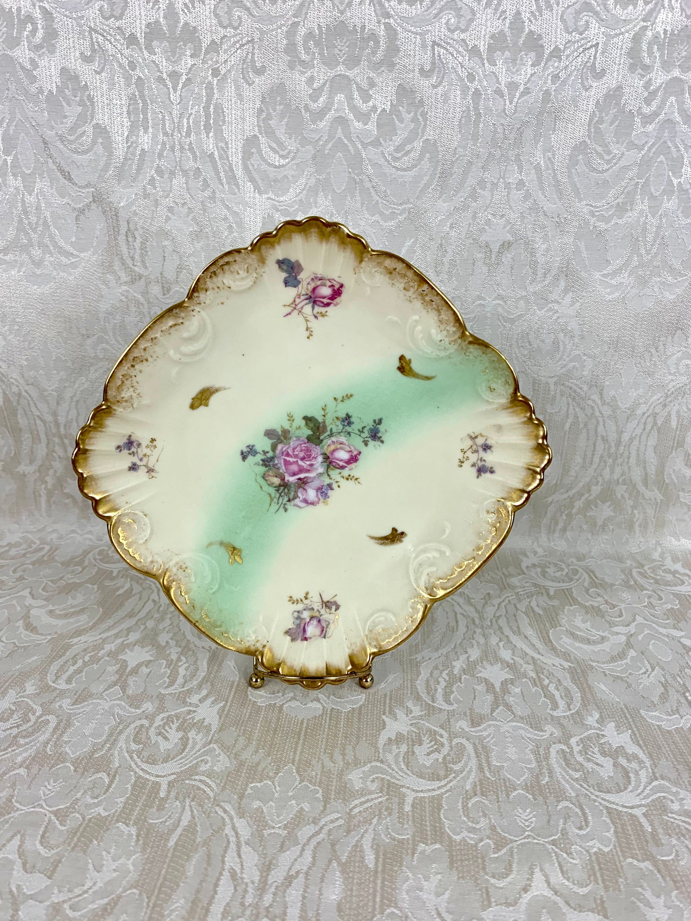 Antique A. Klingenberg (A K France) Limoges Square Cake Plate