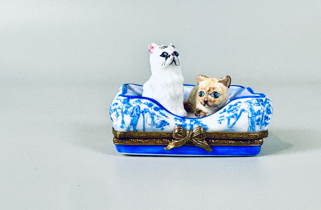 Limoges Trinket Box Kittens