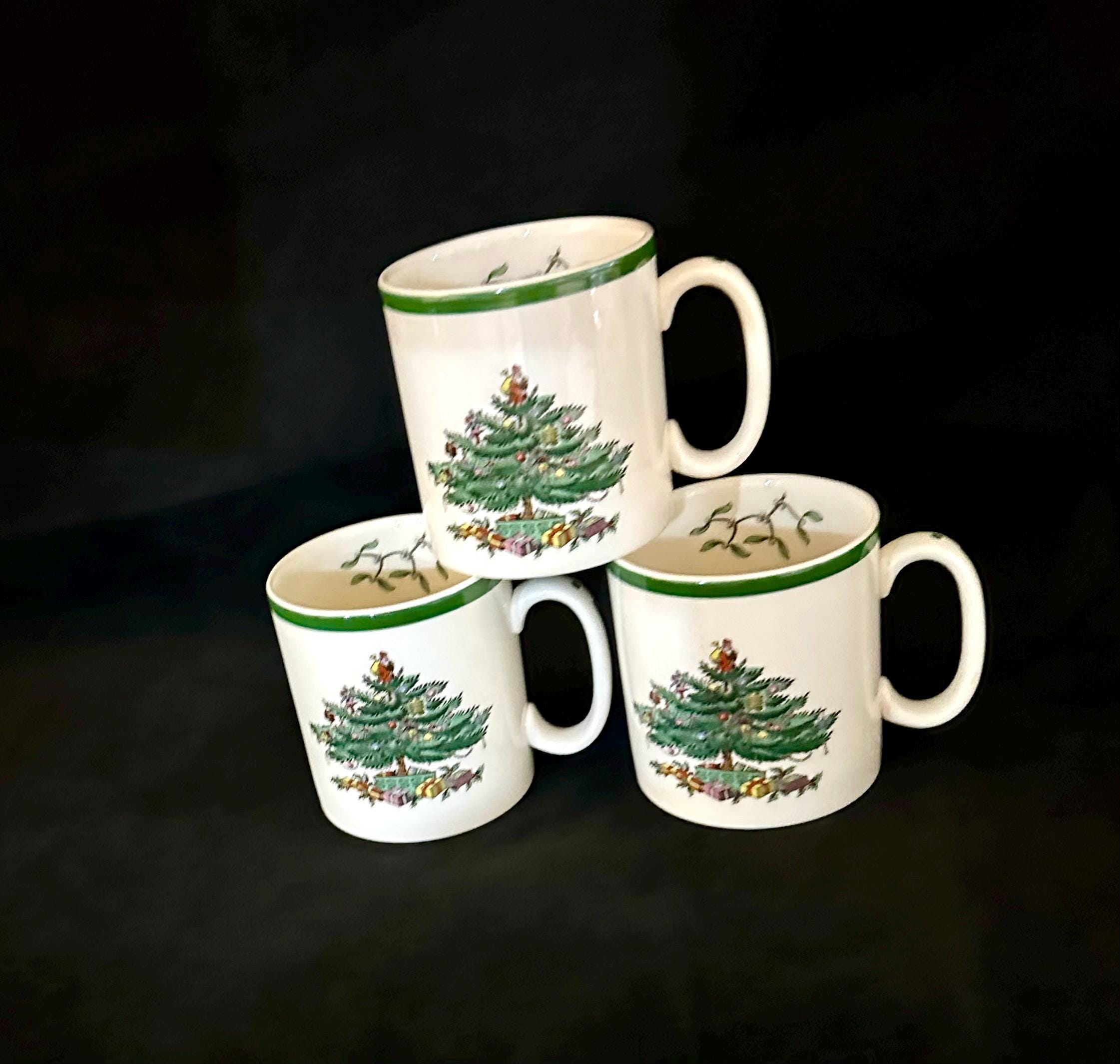 3 Spode Christmas Tree Mugs made in England