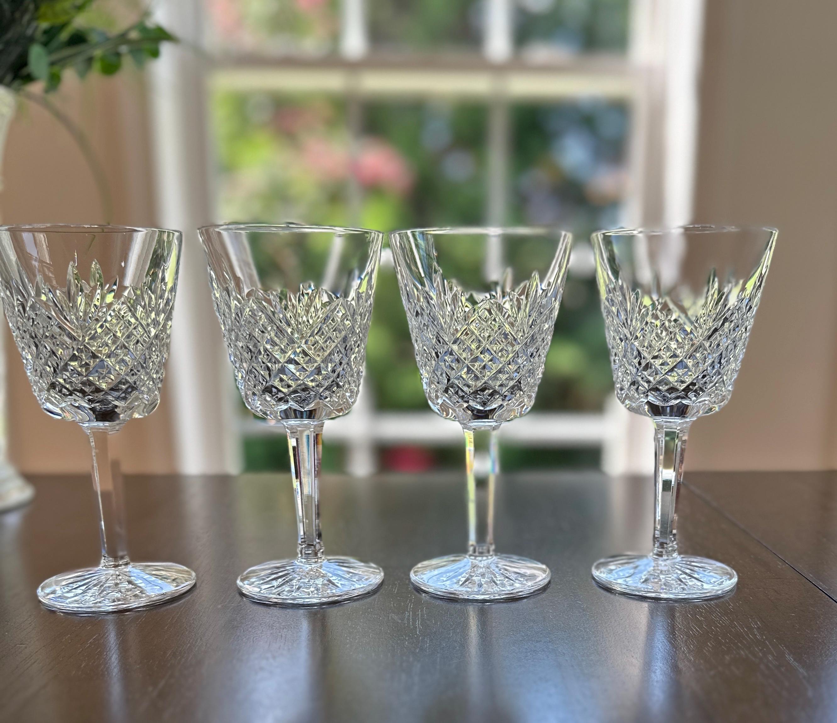 4 Waterford Crystal Claret Glasses