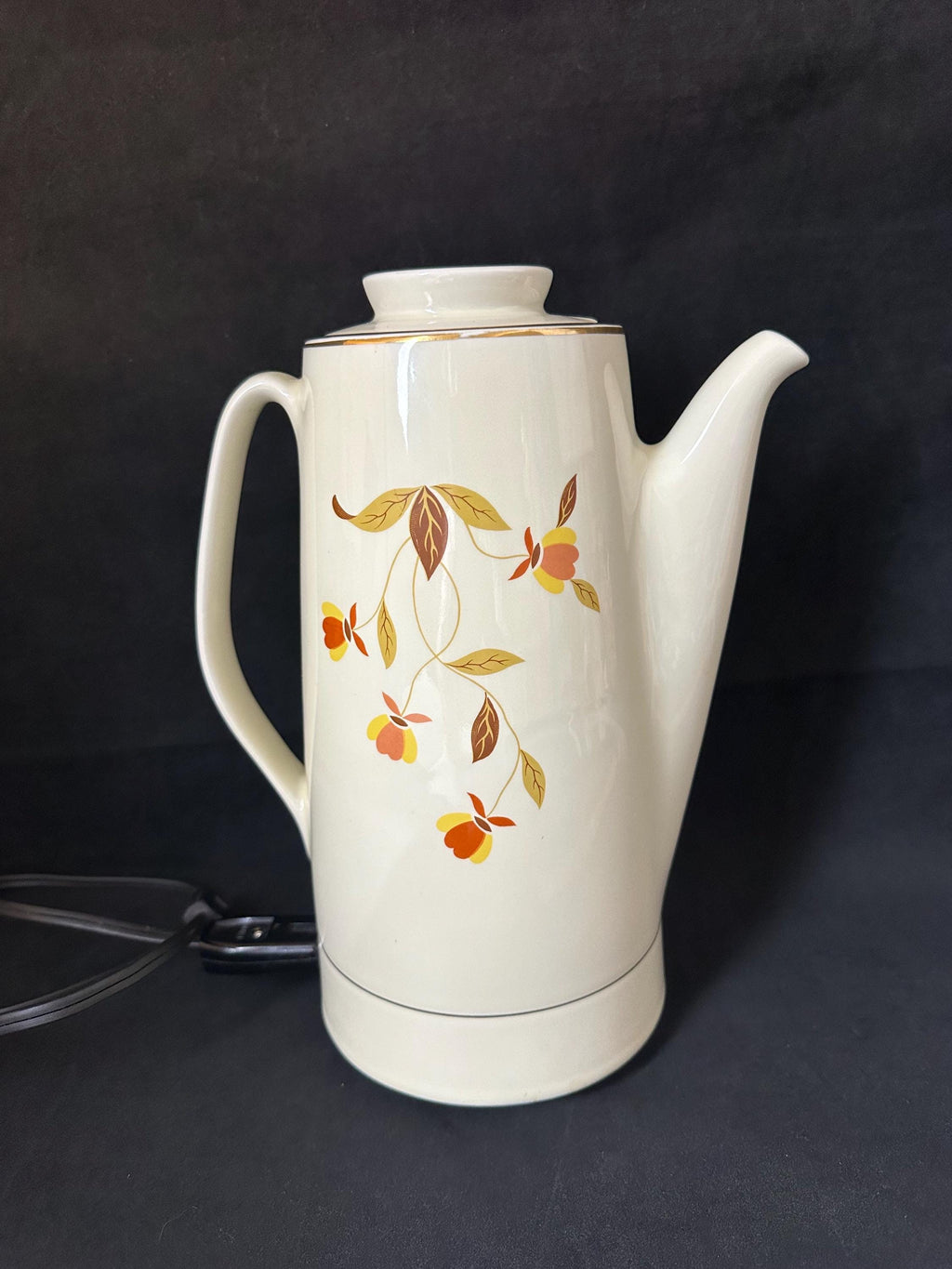 1950s Hall Autumn Leaves Electric Percolator