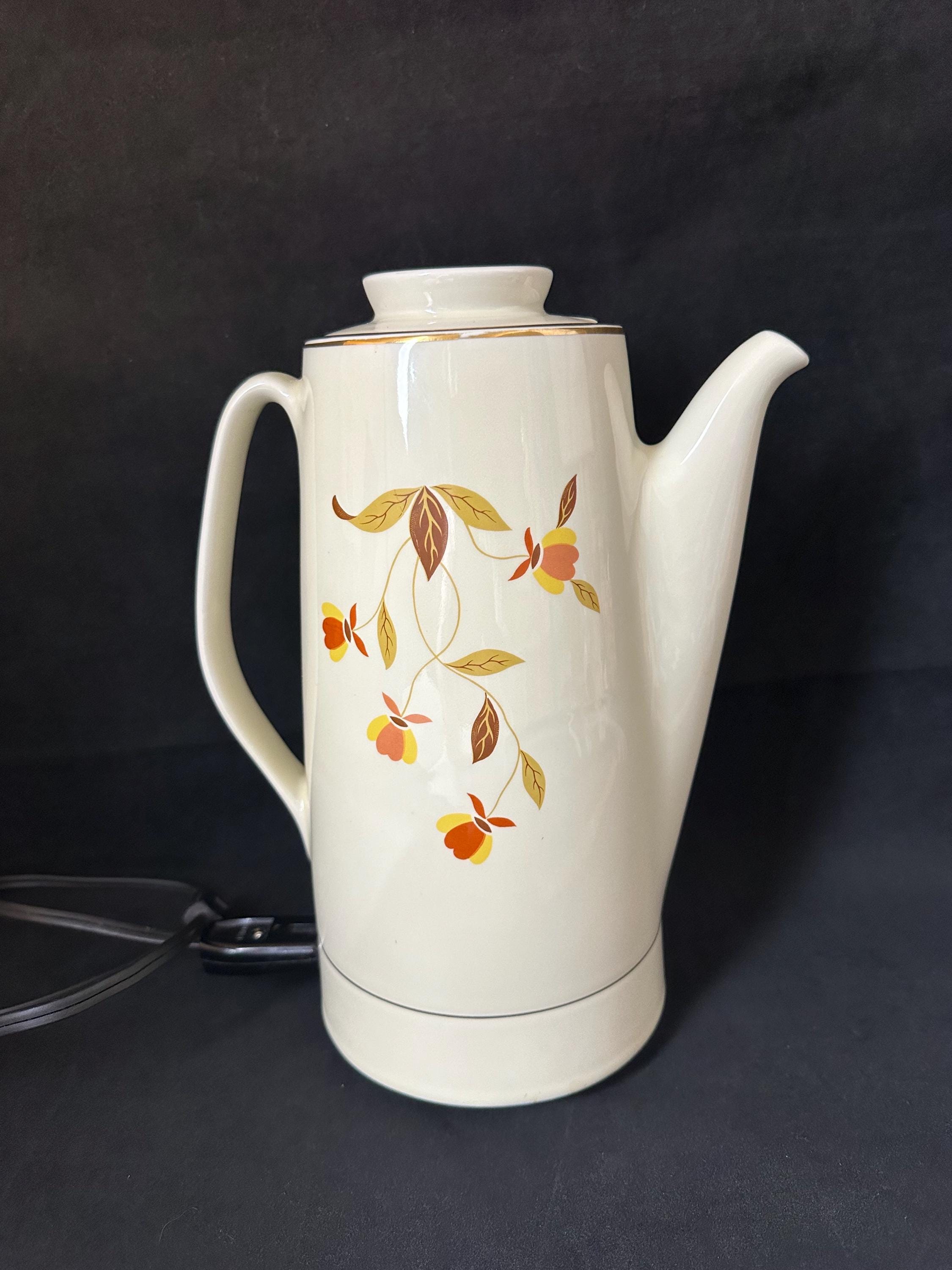1950s Hall Autumn Leaves Electric Percolator