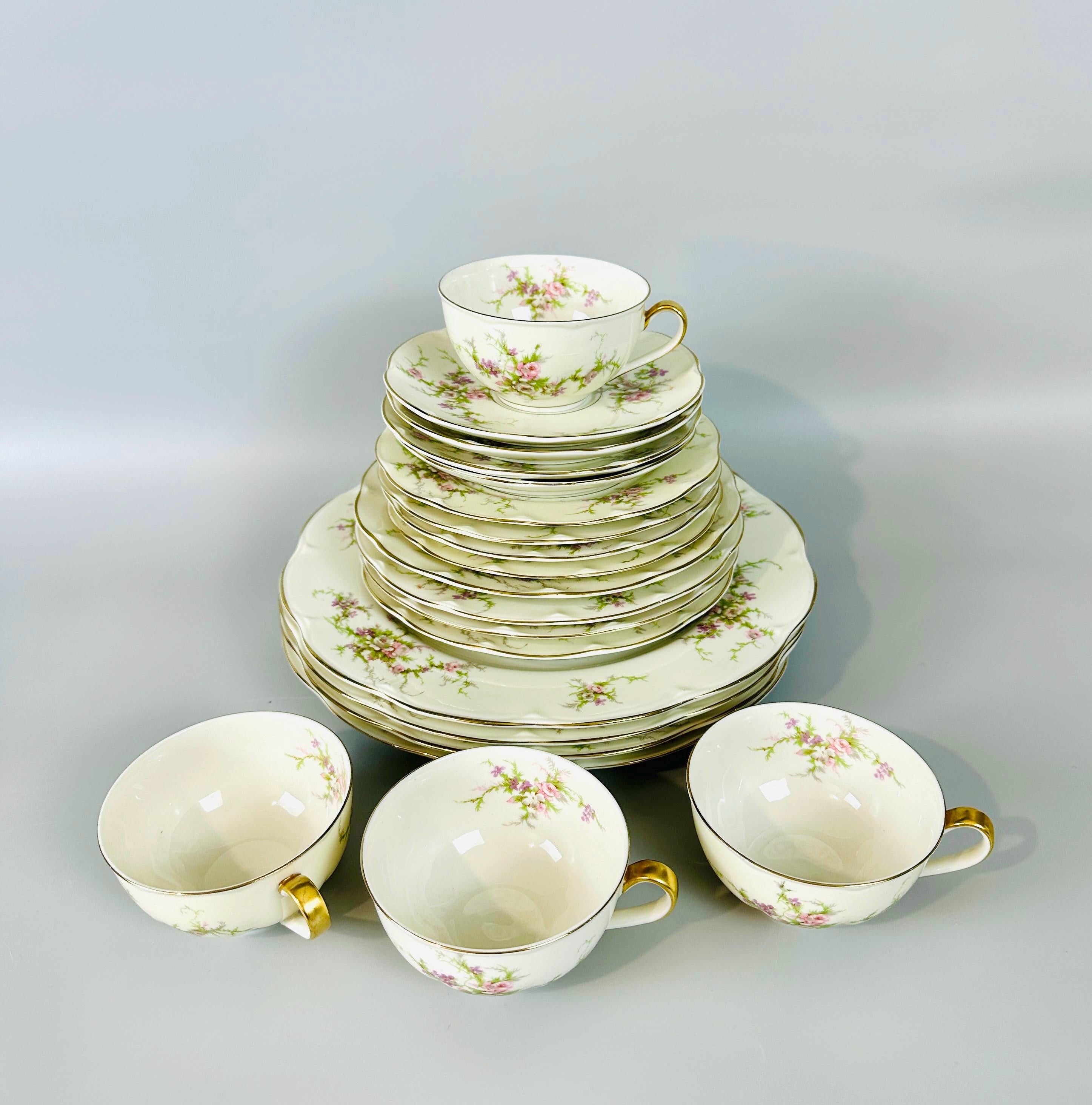 4 Placesettings of Haviland Rosalinde China