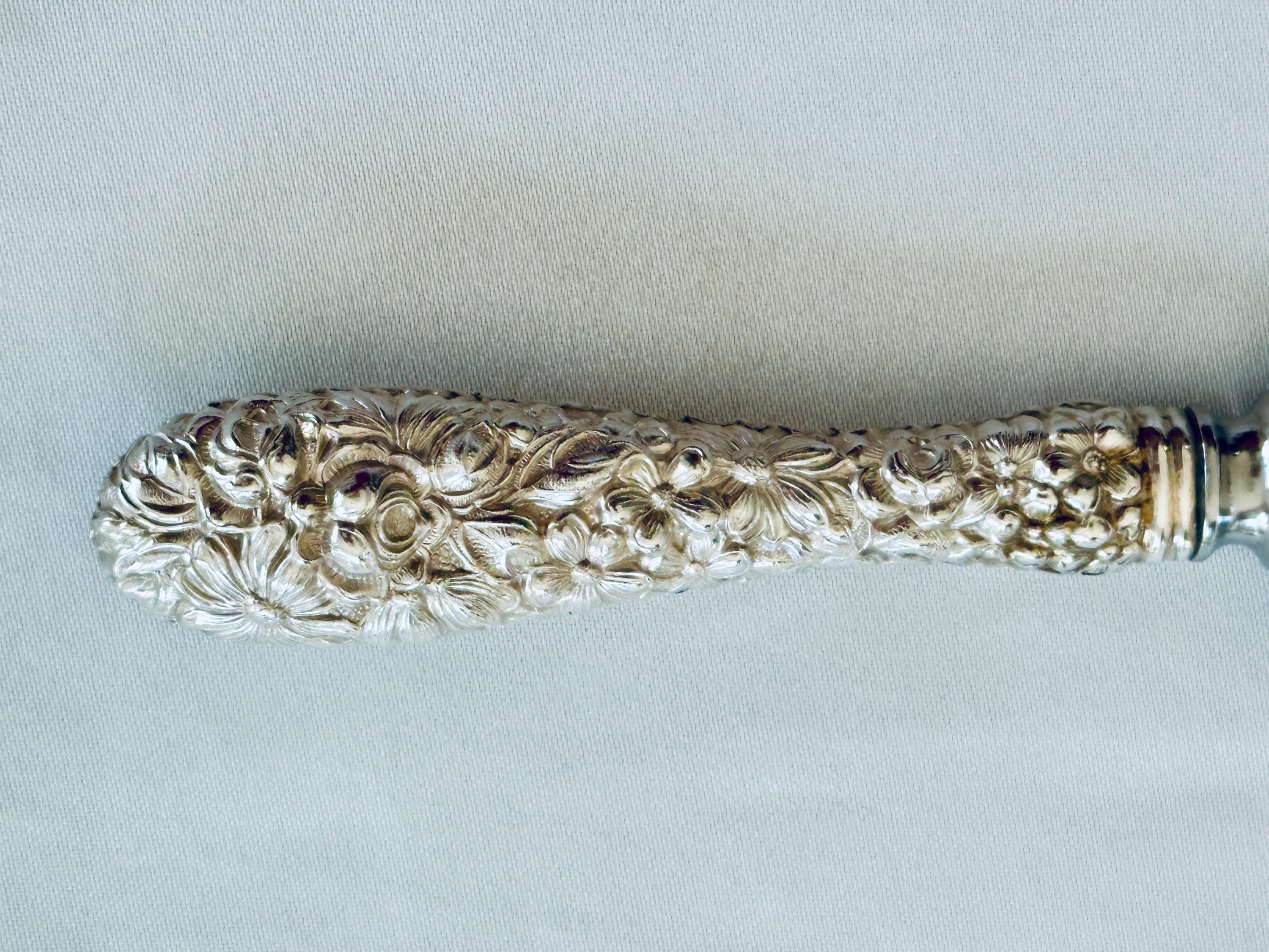 Stieff Rose Cake Server Sterling Handle