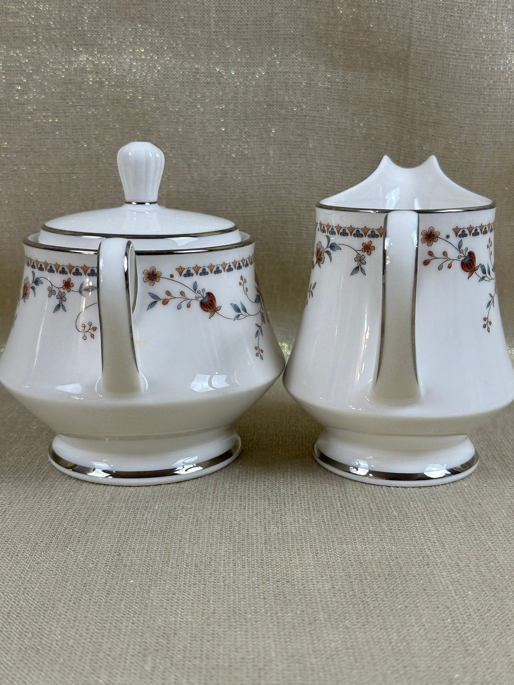 Noritake Adagio Creamer and Sugar Bowl