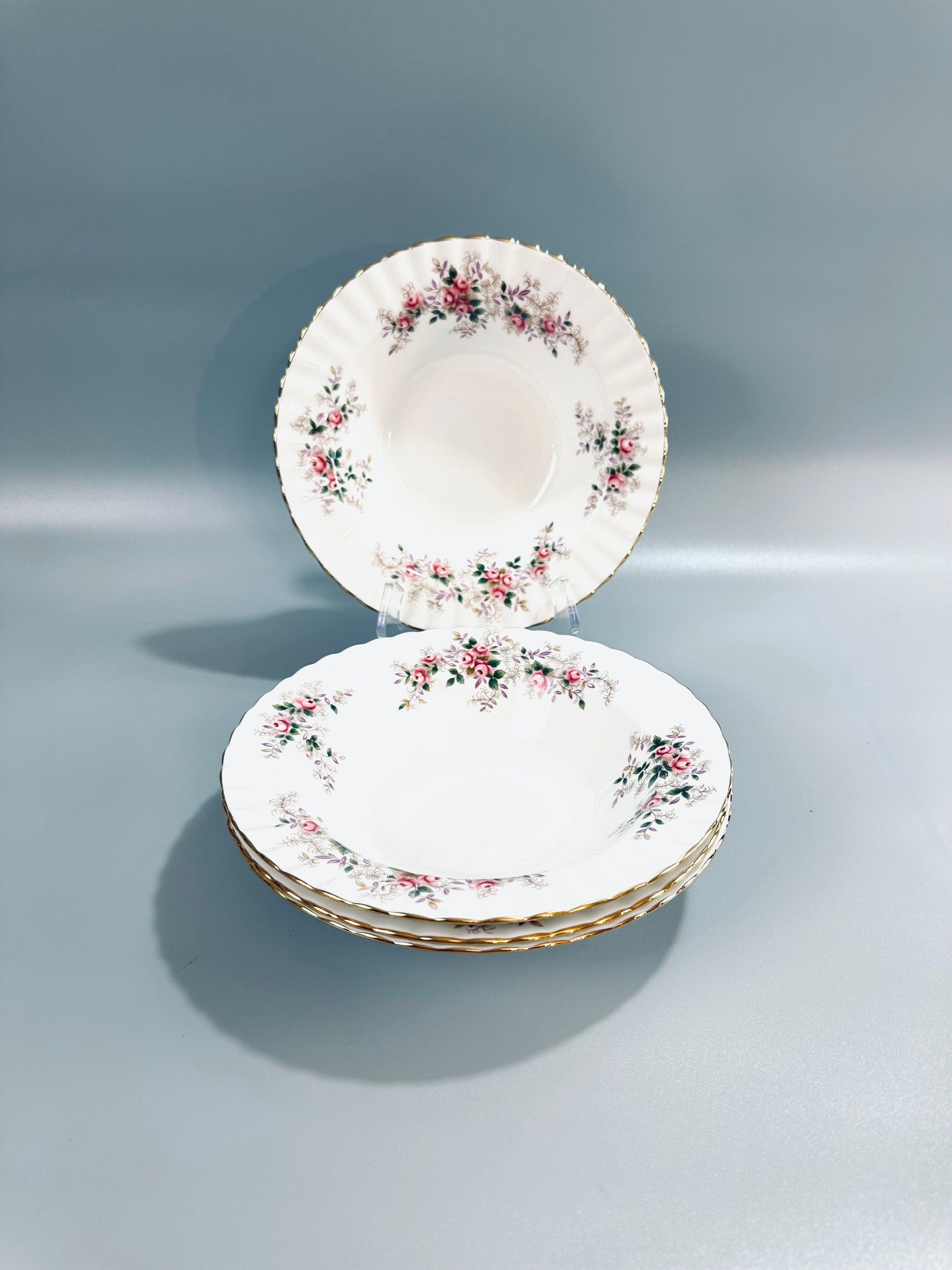 4 Royal Albert Lavender Rose Soup Bowls