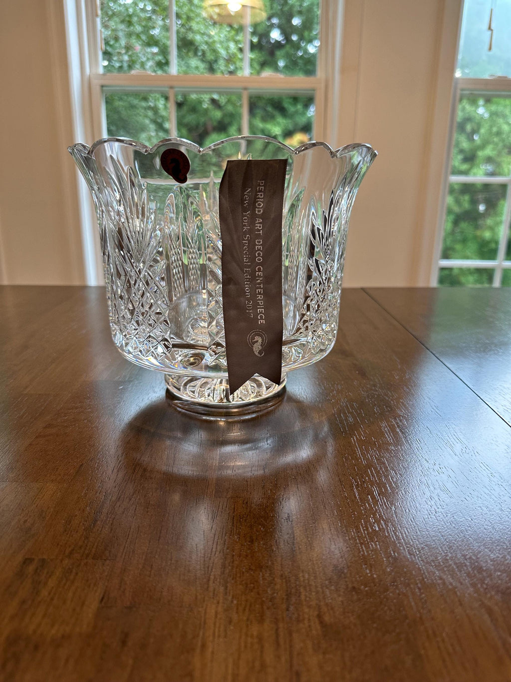 Waterford Crystal Period Art Deco New York Edition Signed Footed Bowl