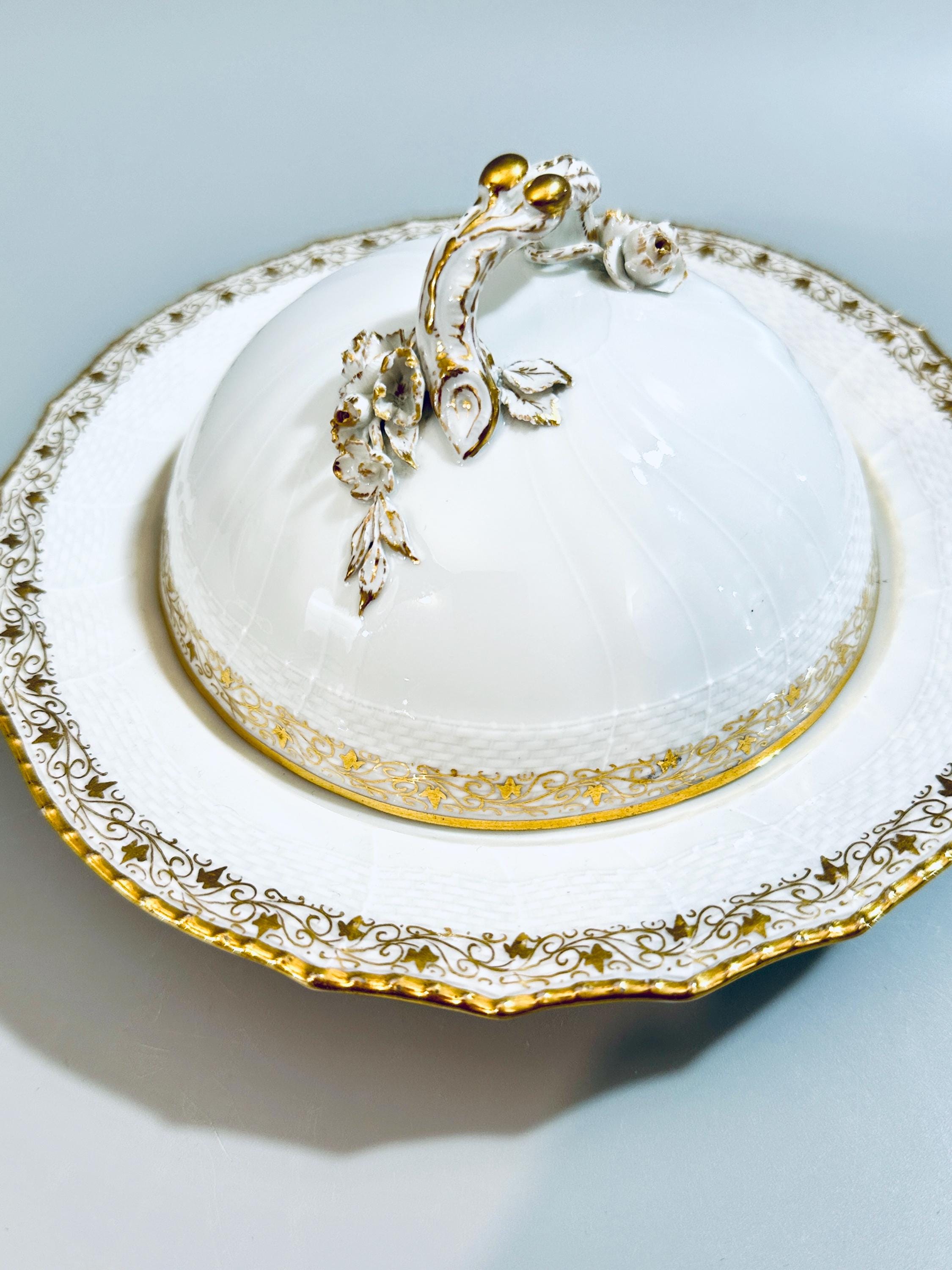 Late 1800s KPM Covered Butter Dish