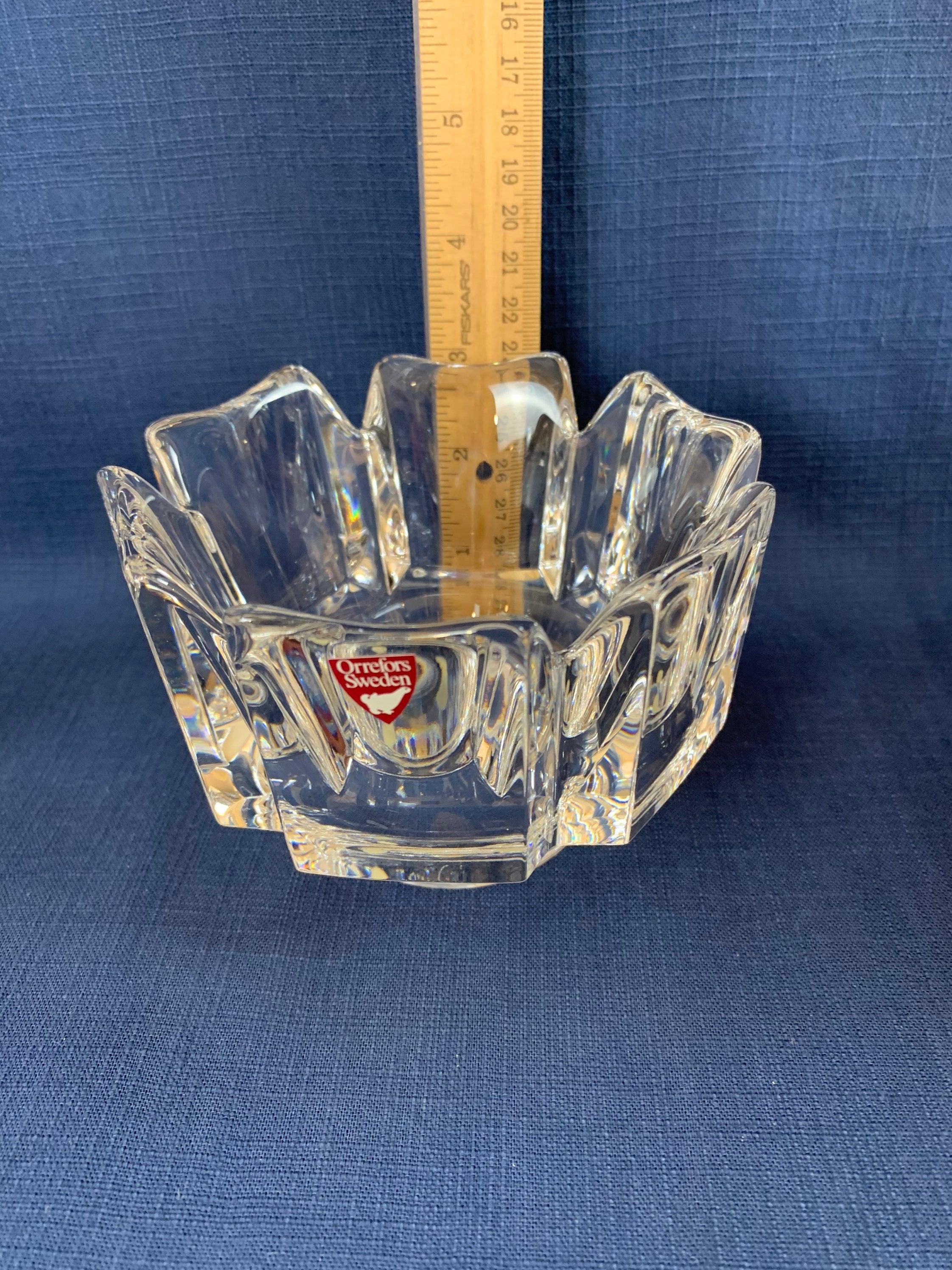 Orrefors Corona Crystal Bowl by Lars Hellsten