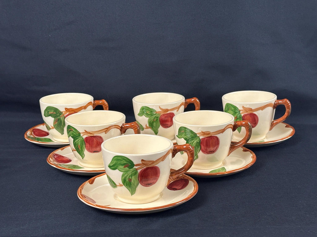 6 Franciscan Apple Cups and Saucers