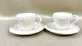2 Wedgwood Cream on Cream Demitasse Cups and Saucers