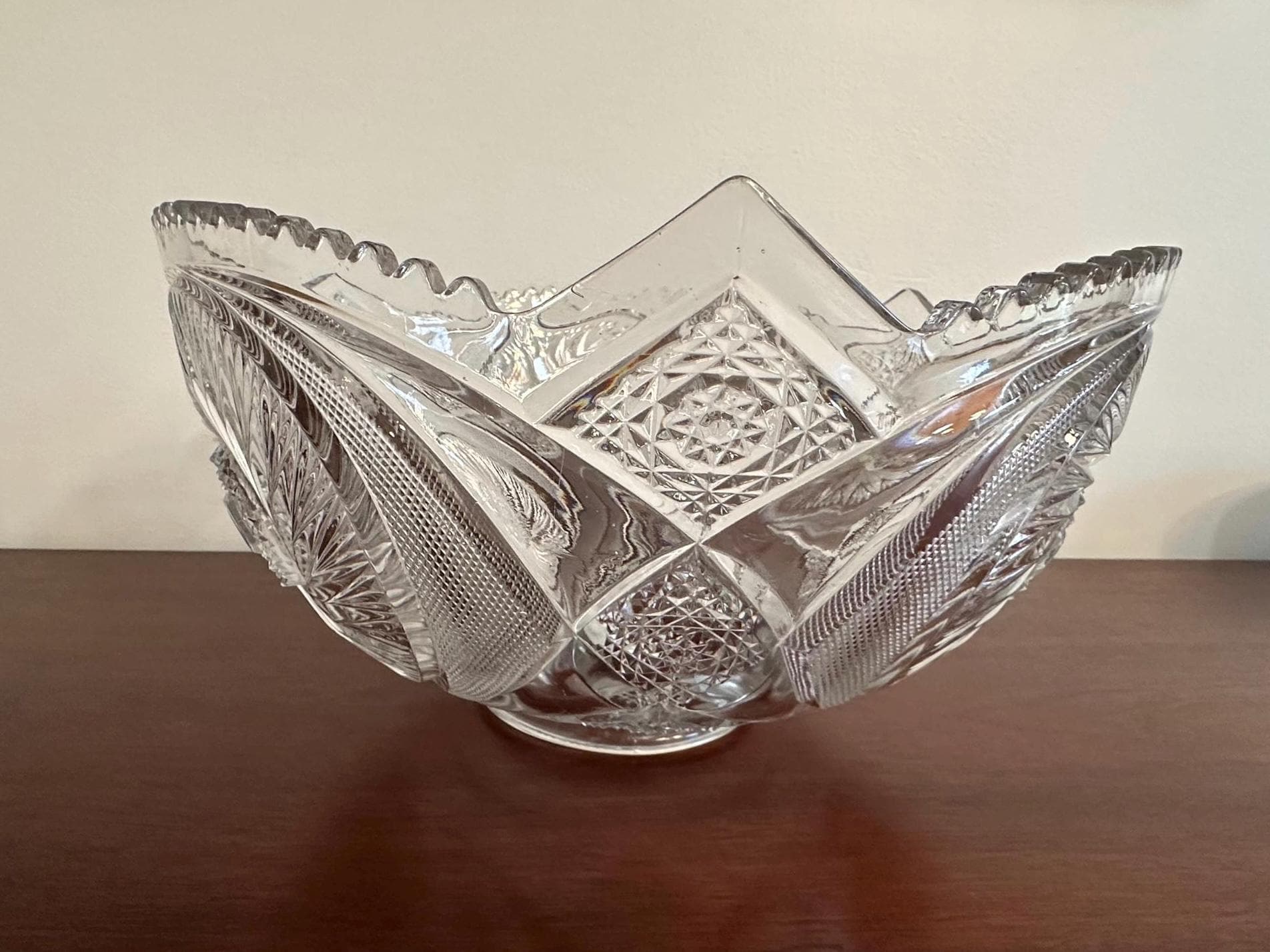 1900s Antique McKee Aztec Punchbowl and Cups