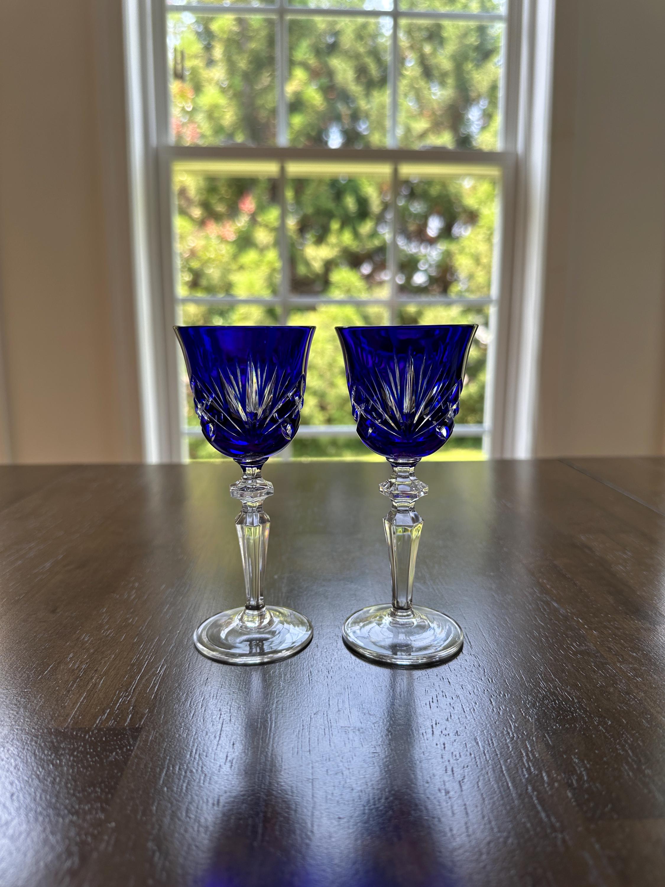 2 Gorham Cherrywood Cobalt Cordial Glasses