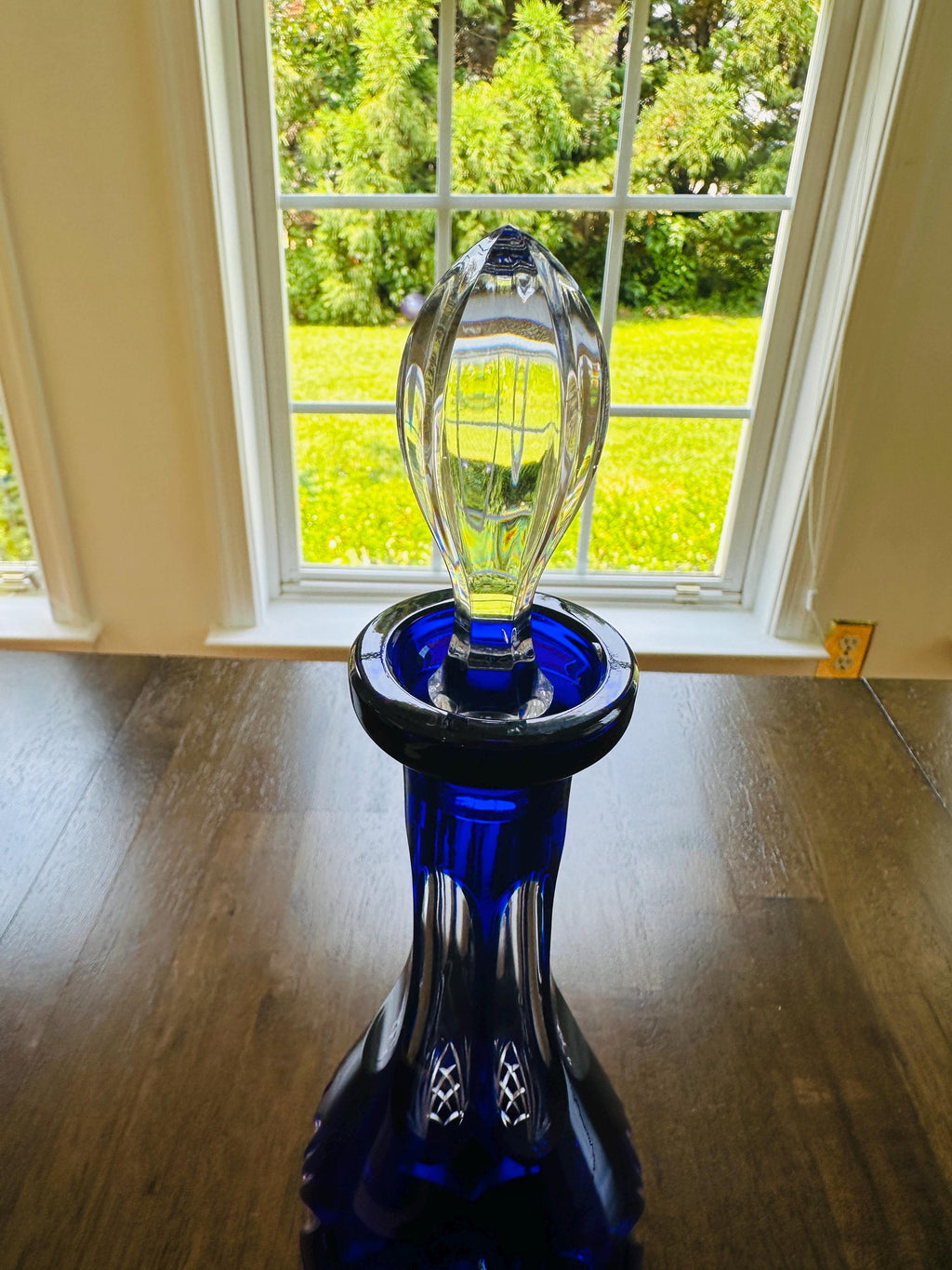 Gorham Cherrywood Cobalt Crystal Decanter