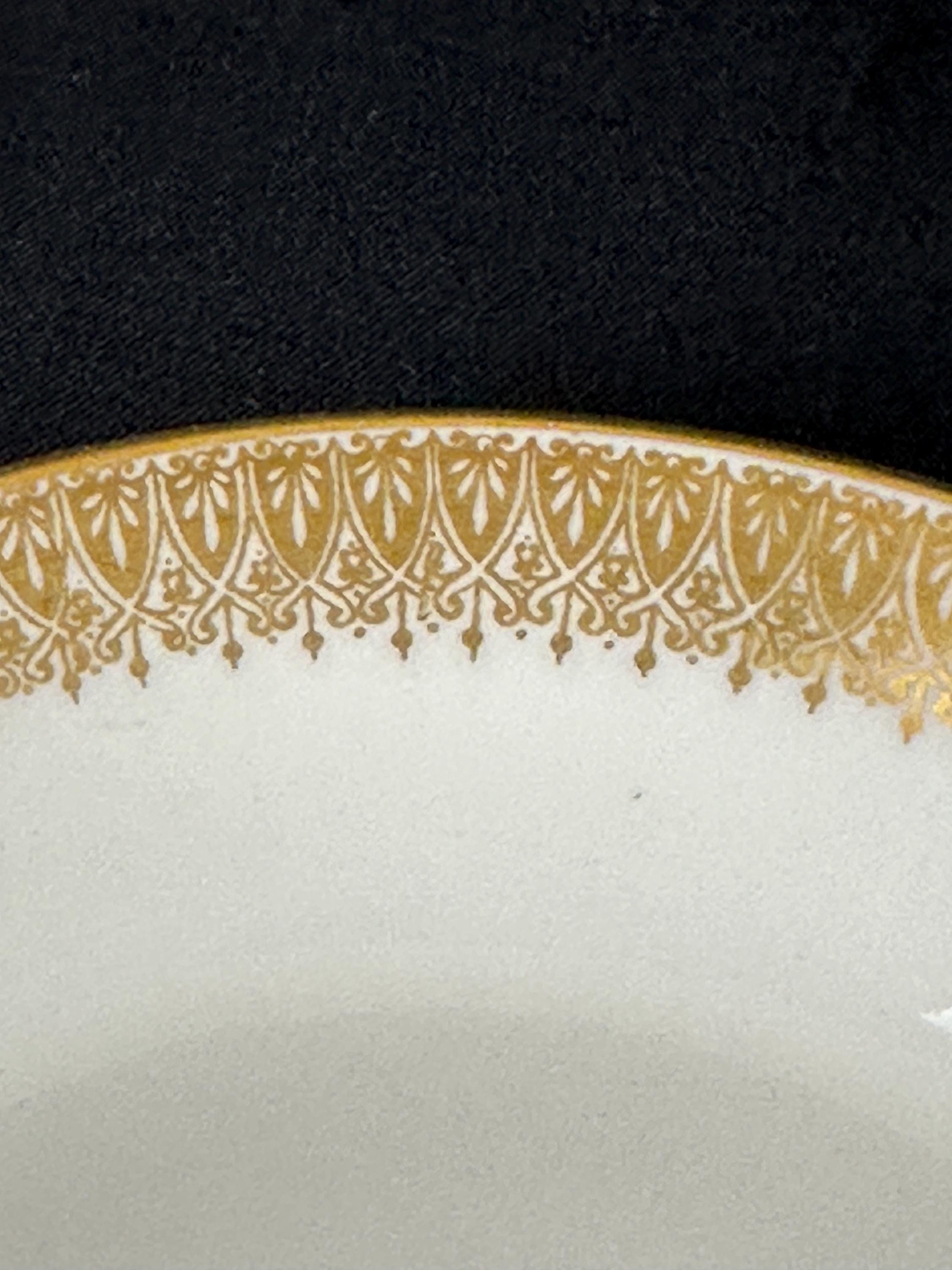 13 Limoges Union Ceramique Fruit Bowls Gold Filigree