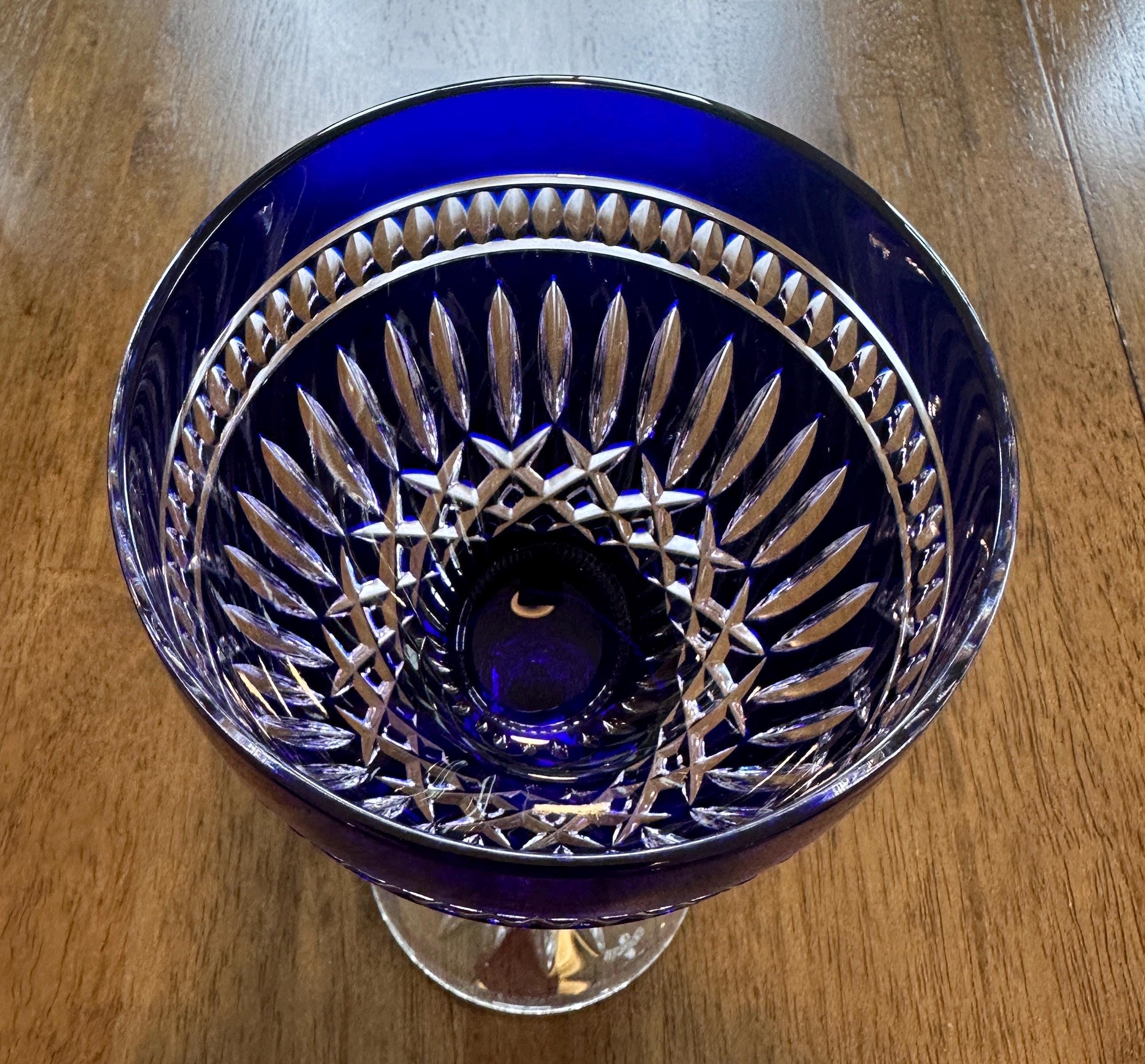 2 Waterford Crystal Serenity Sapphire Goblets