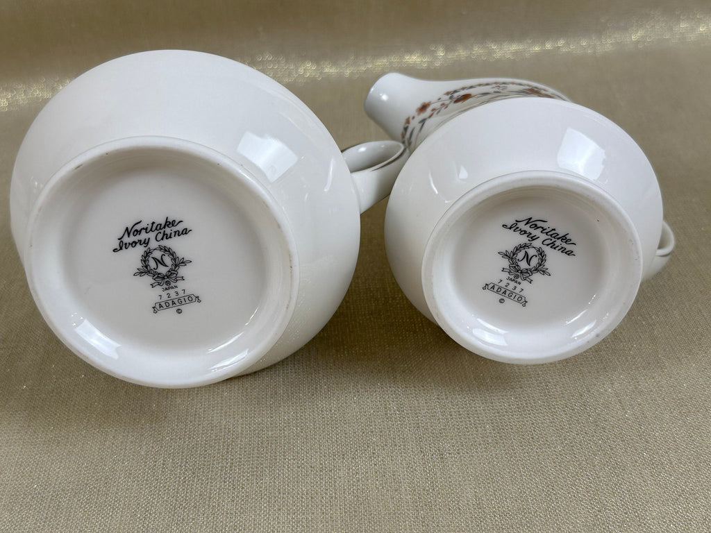 Noritake Adagio Creamer and Sugar Bowl