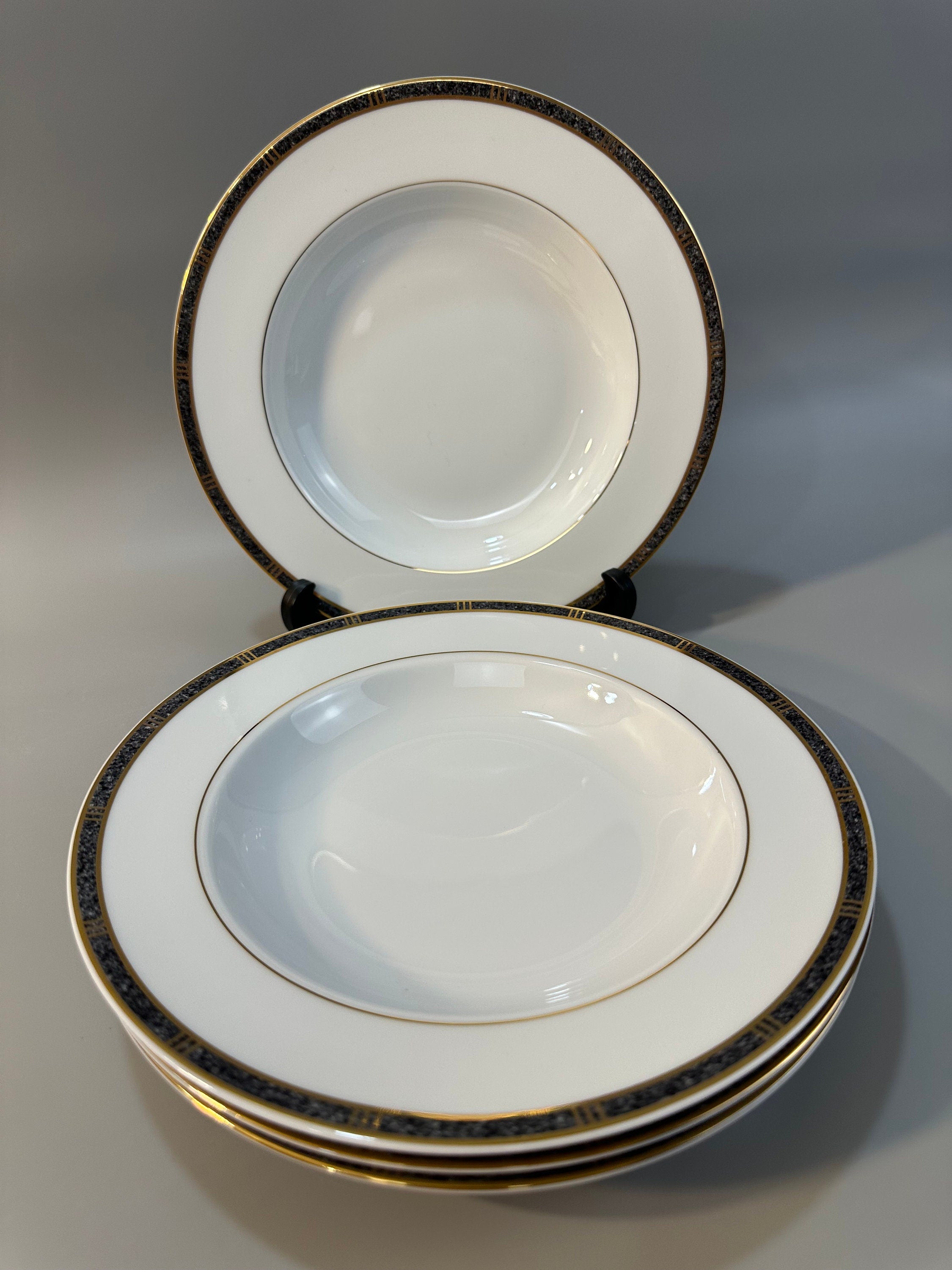 4 Bernardaud Antinea Anthricite Soup Bowls