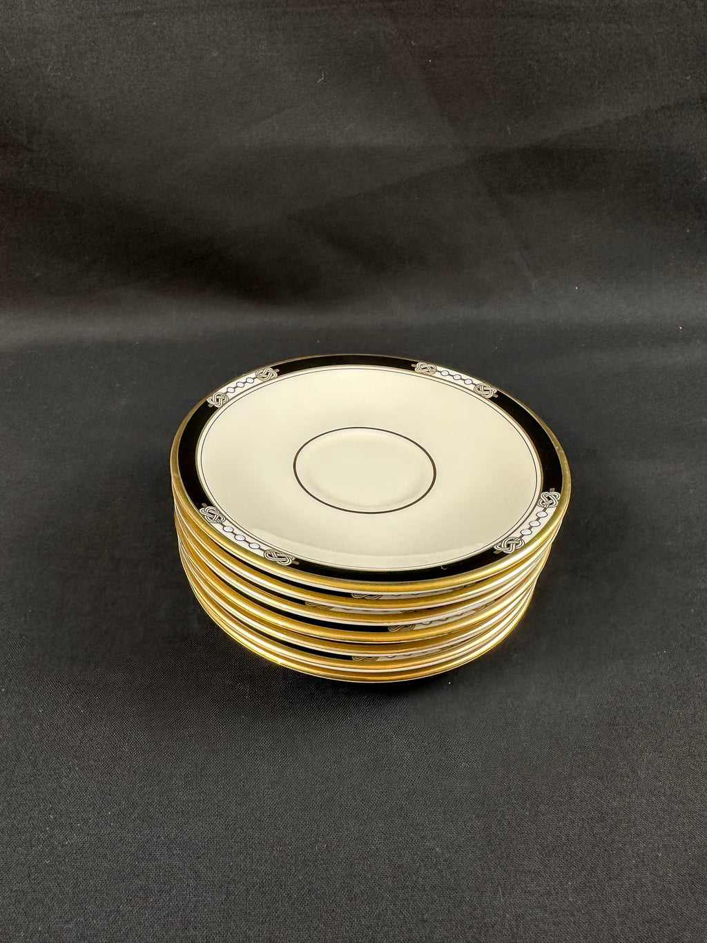 7 Lenox Hancock Gold Demitasse Saucers