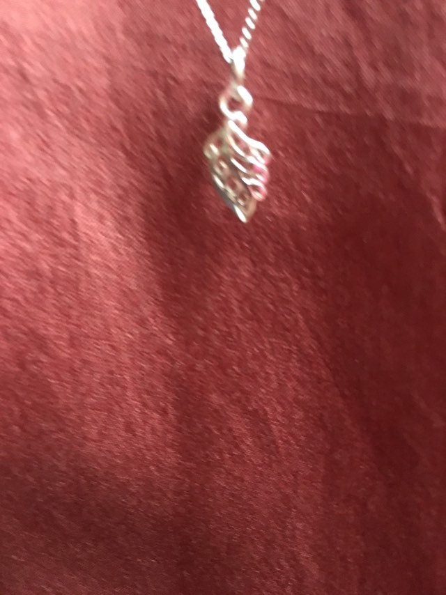 Sterling Silver Filigree Leaf Necklace - 18 inch