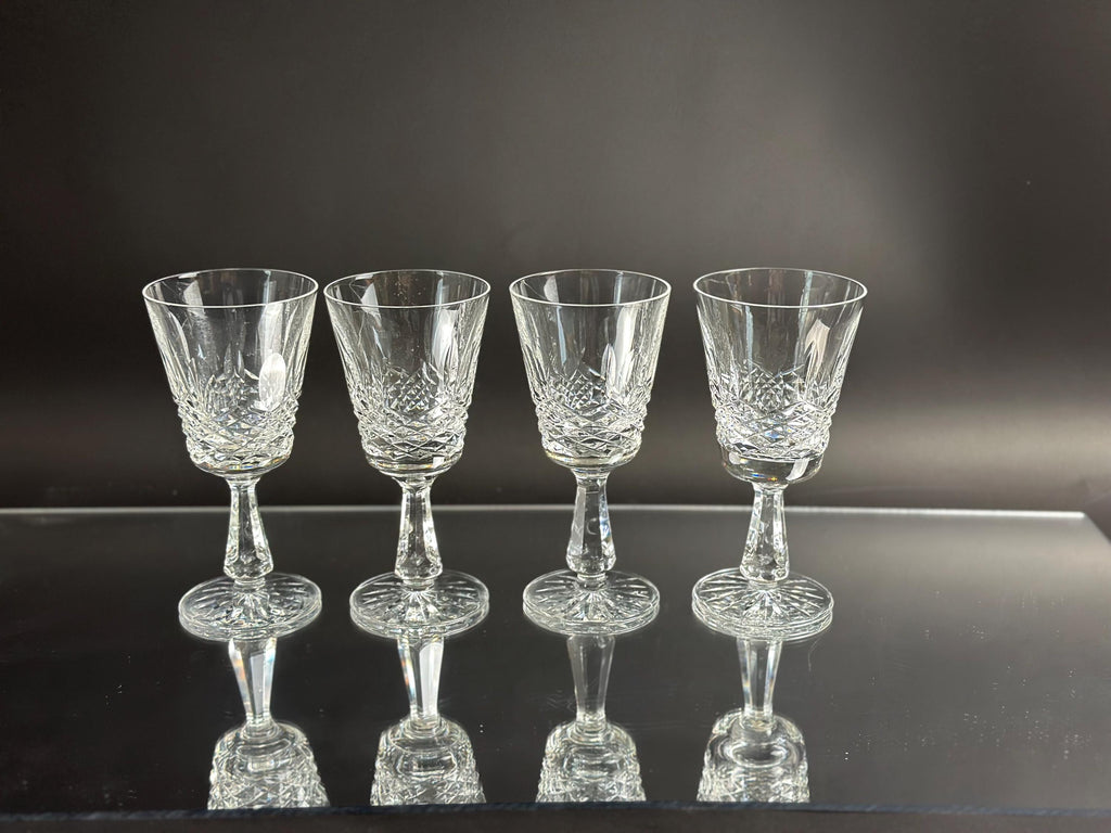 Set of Four Waterford Crystal Kenmare Claret Wine Glasses