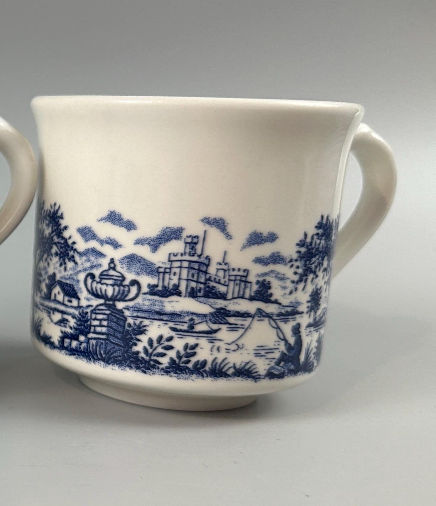 3 Churchill English Scene Blue Cups and Saucers