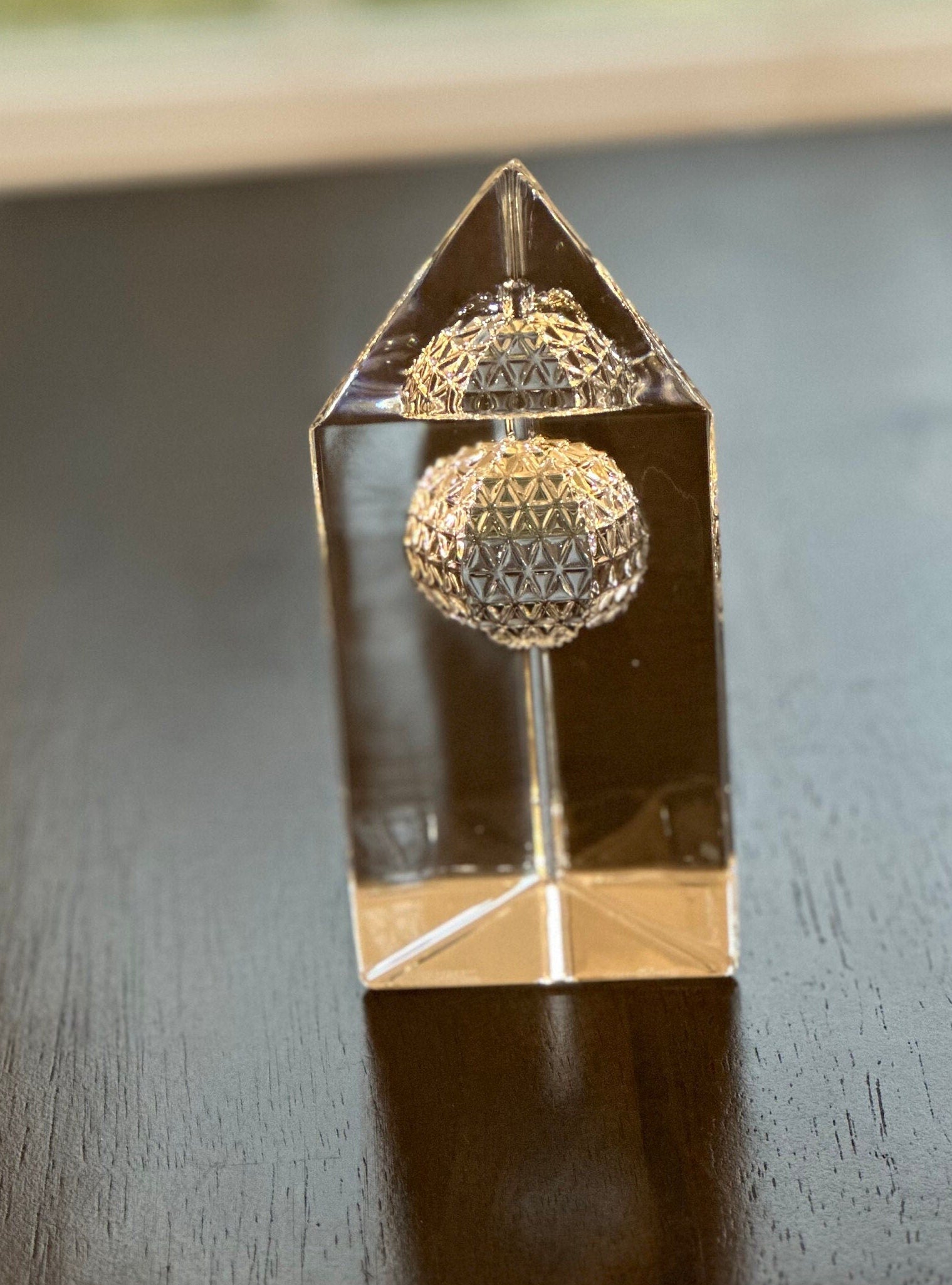 Waterford Crystal Golf Ball in a Prism Paperweight