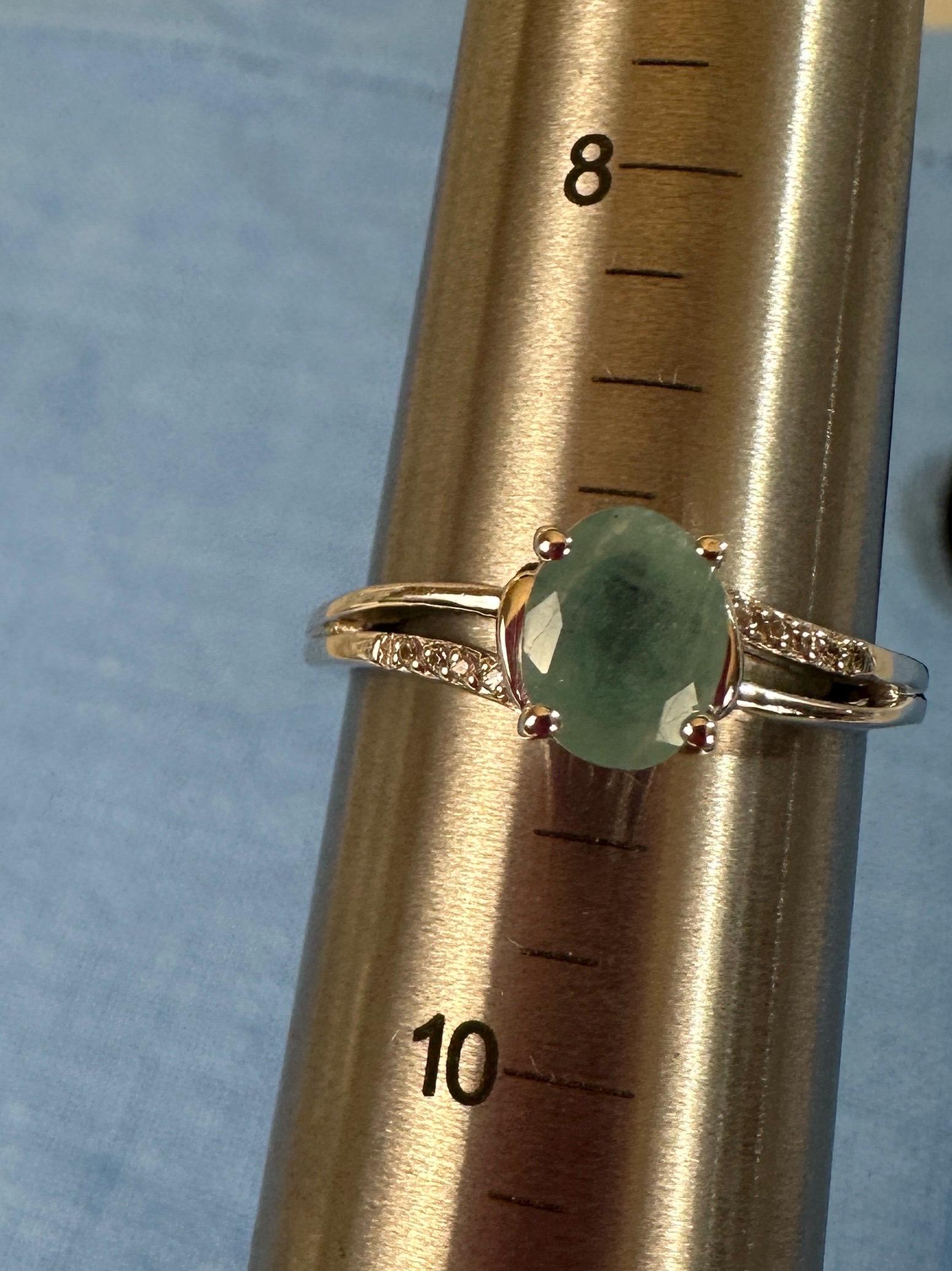 Sterling Silver and Jadite Ring size 9
