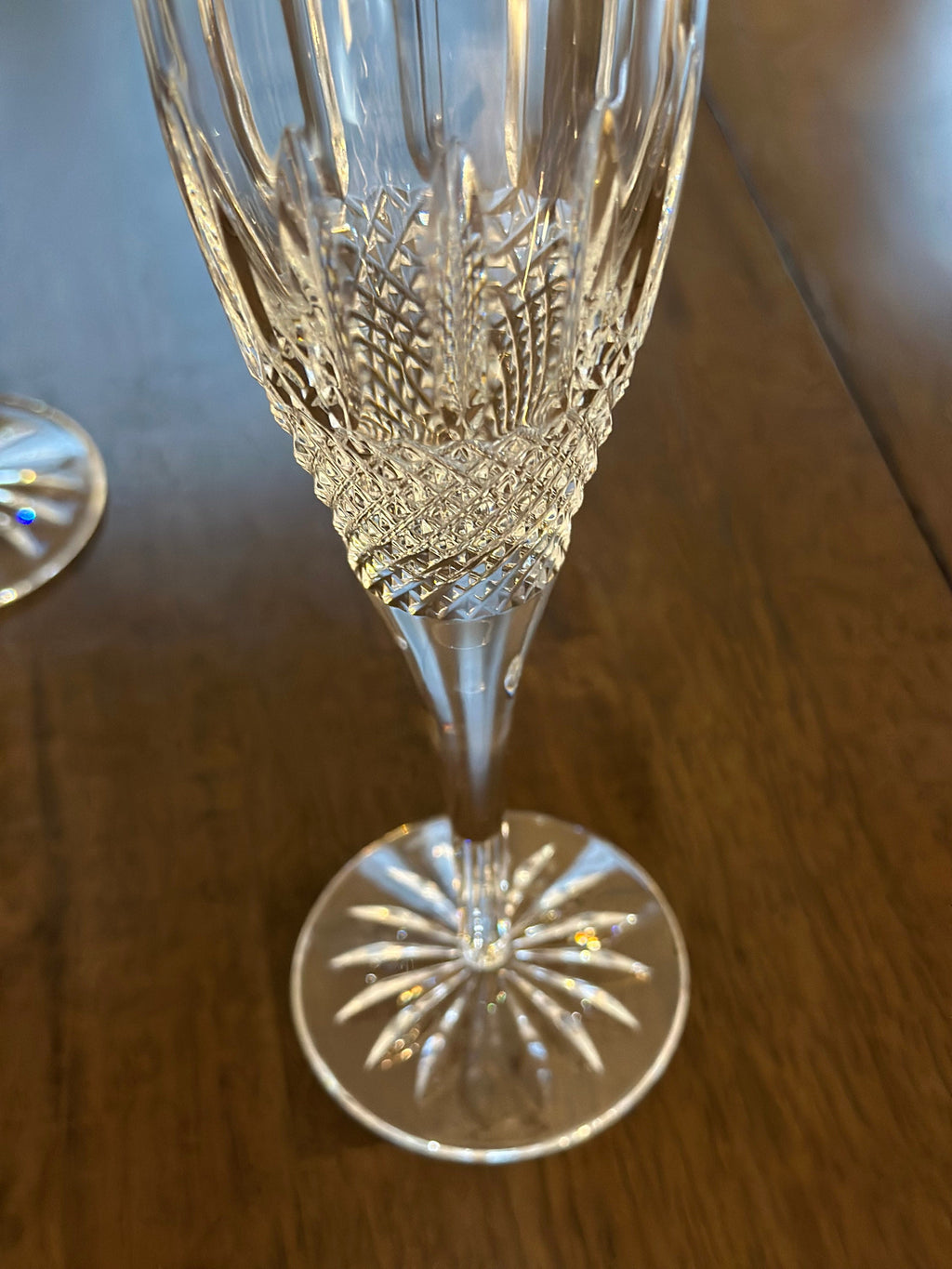 6 Waterford Glenmede Crystal Champagne Flutes