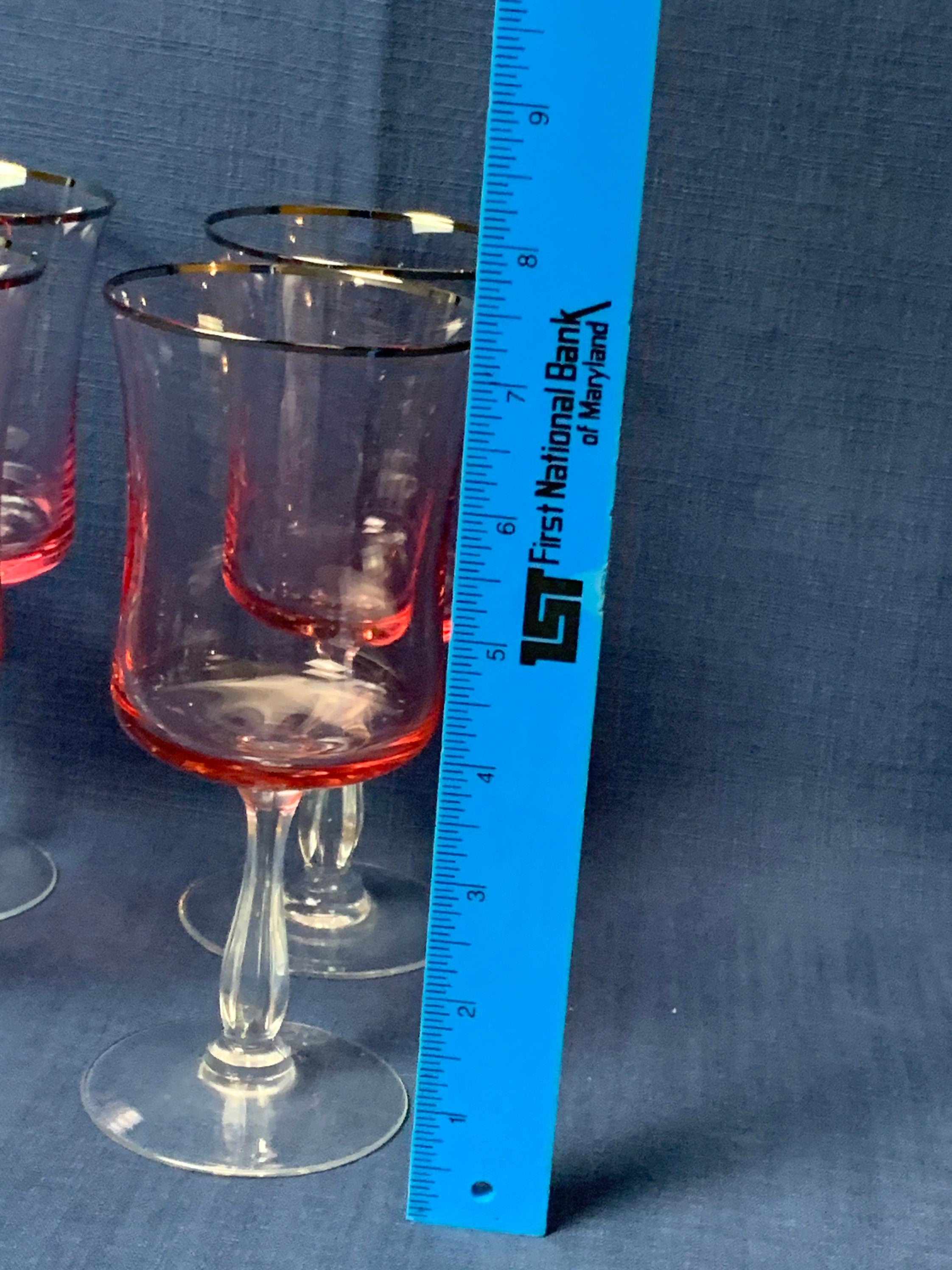 4 Noritake Rainbow Pink Water Glasses