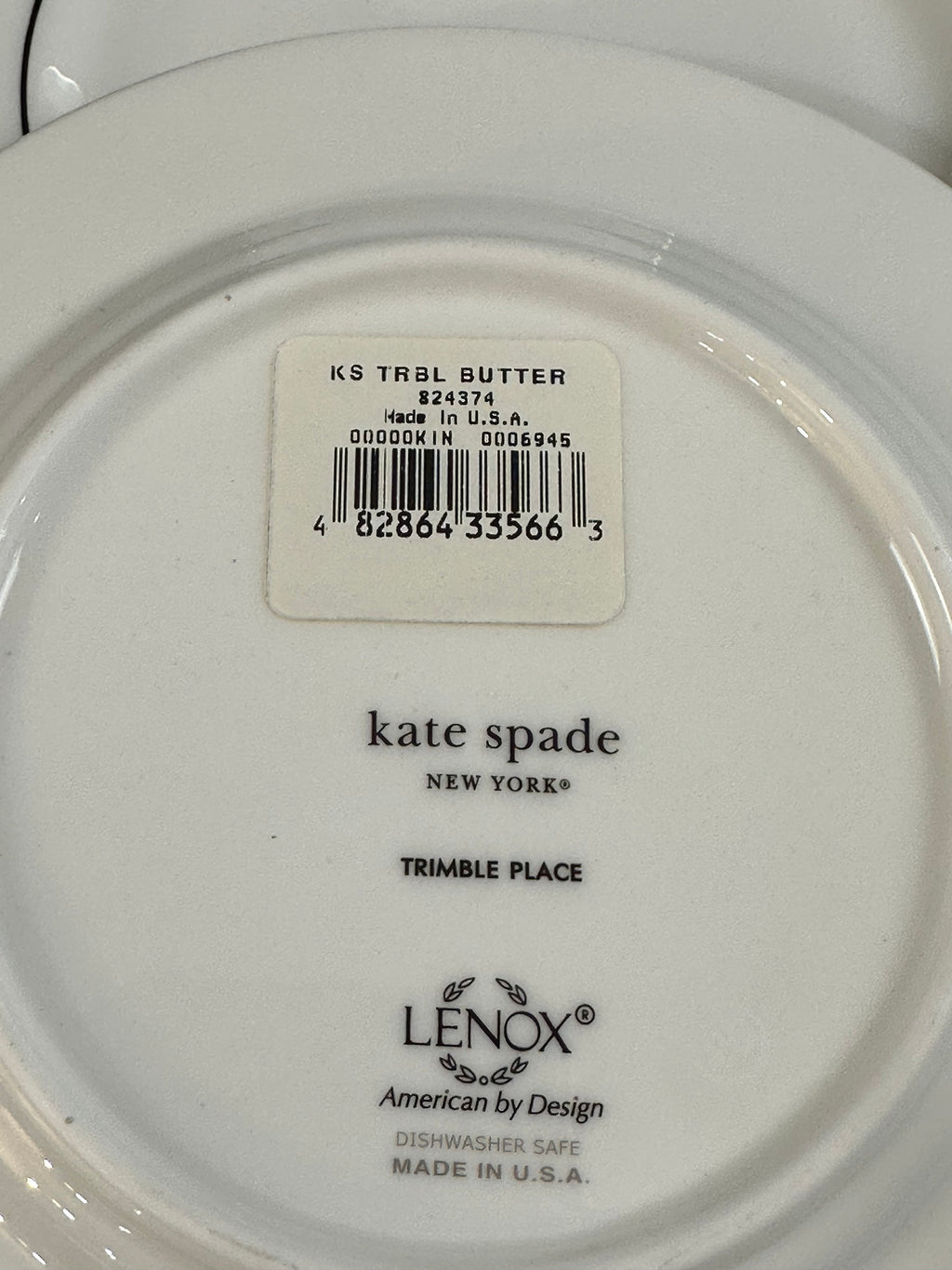 4 Kate Spade Trimble Place Bread/Dessert Plates by Lenox