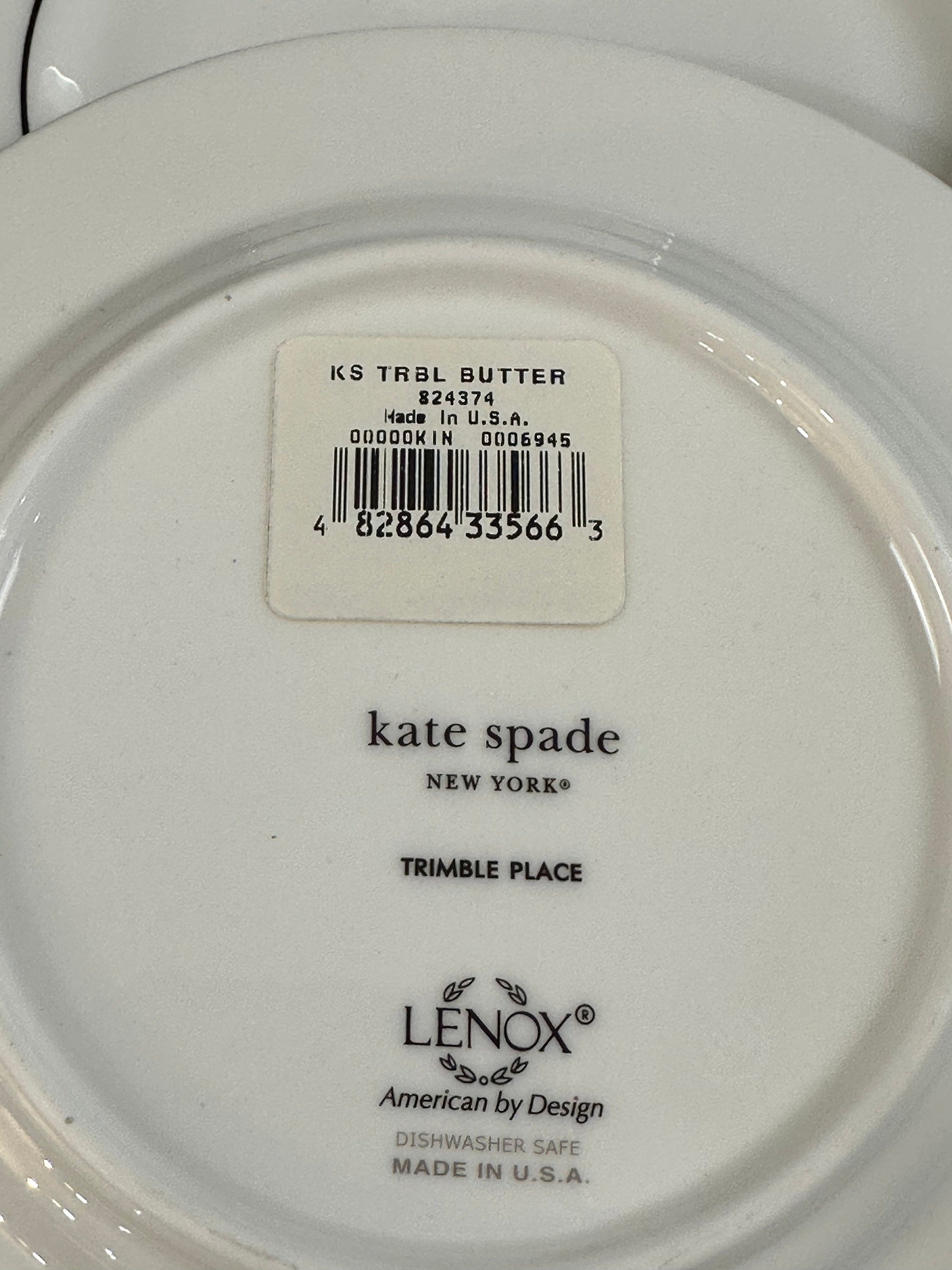 4 Kate Spade Trimble Place Bread/Dessert Plates by Lenox