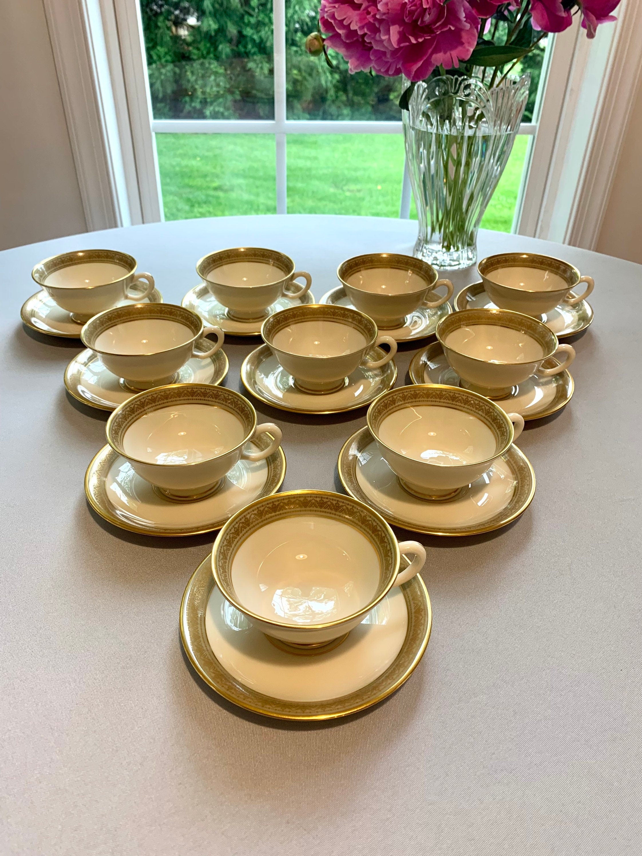 2 Lenox Greenfield Teacups