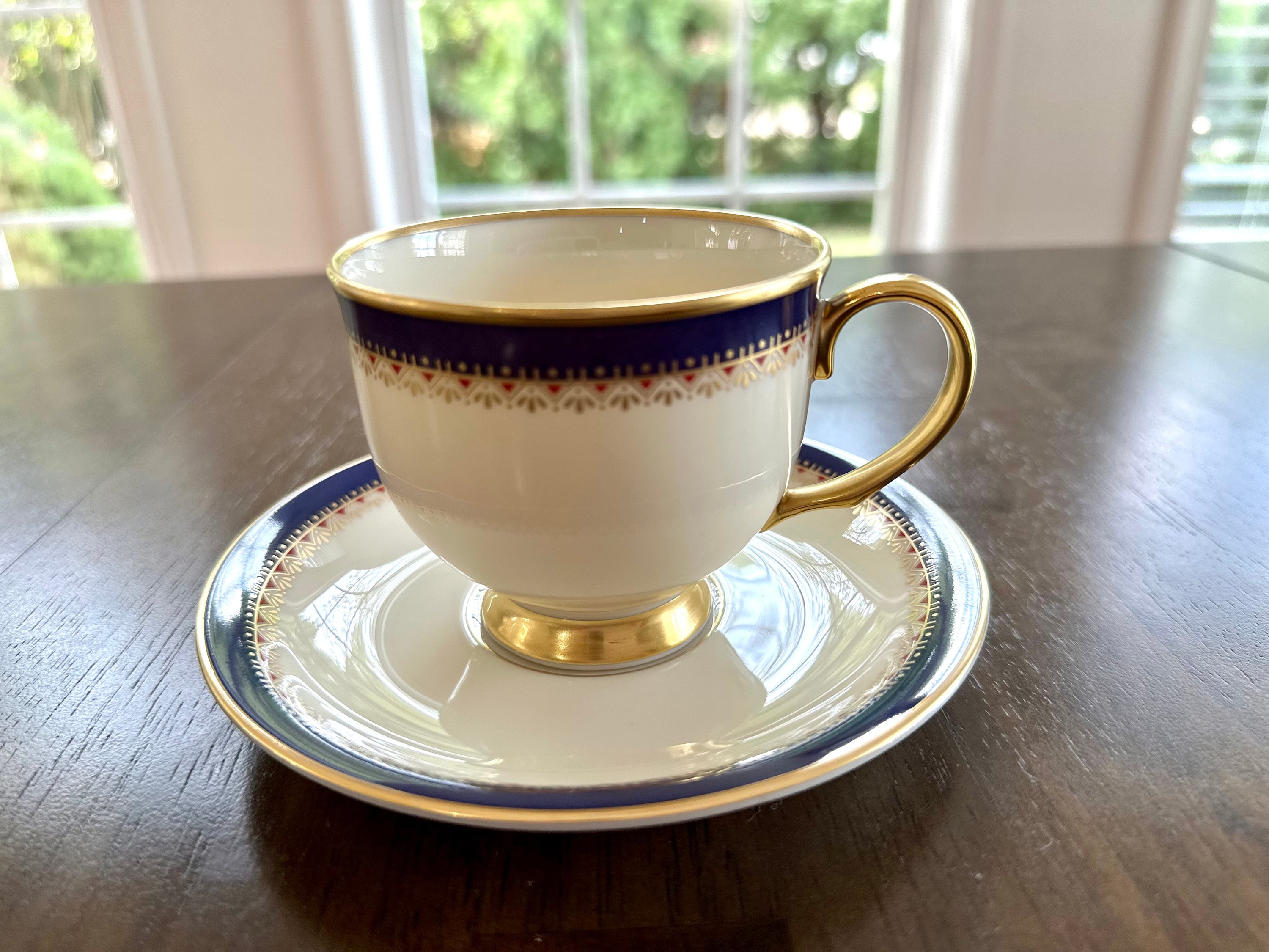 2 Lenox Jefferson Teacups and Saucers